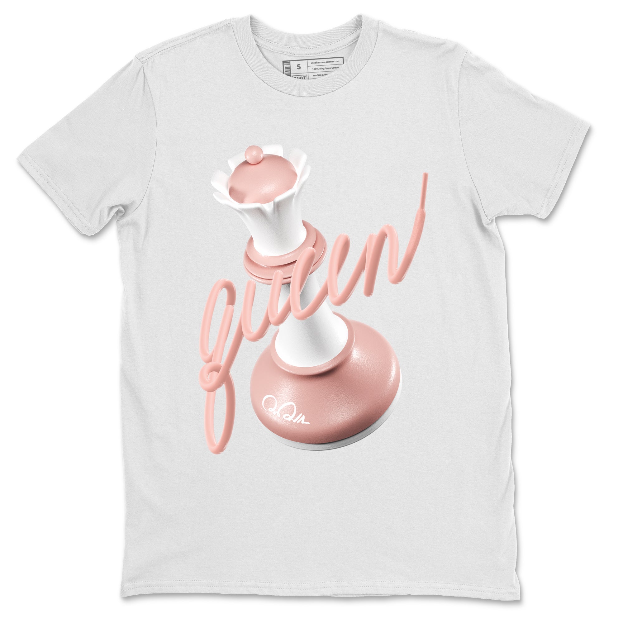Dunk Rose Whisper shirt to match jordans 3D Queen Streetwear Sneaker Shirt Nike Dunk LowRose Whisper Drip Gear Zone Sneaker Matching Clothing Unisex White 2 T-Shirt