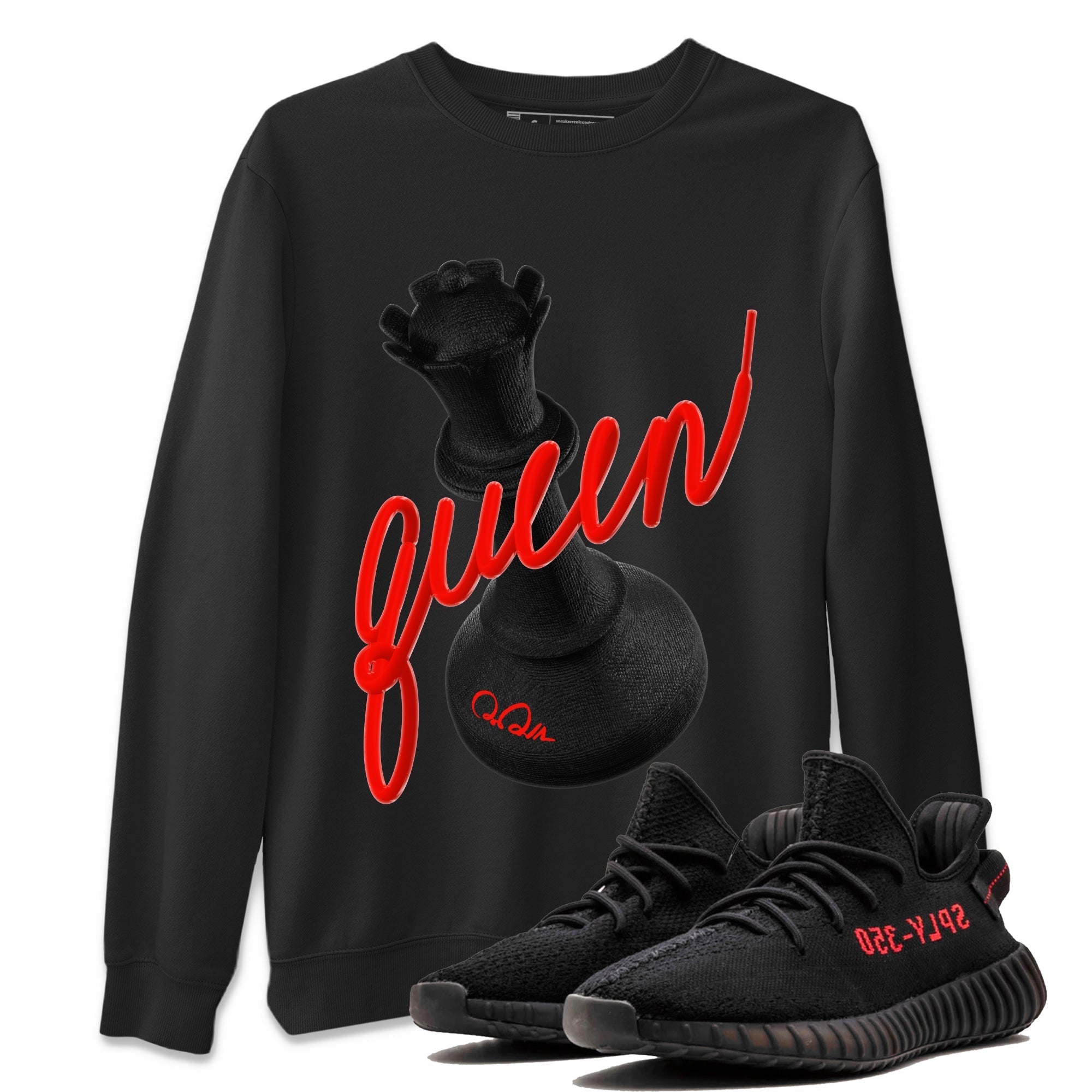 Yeezy 350 Bred shirt to match jordans 3D Queen Streetwear Sneaker Shirt Adidas Yeezy Boost V2 350 Bred Drip Gear Zone Sneaker Matching Clothing Unisex Black 1 T-Shirt