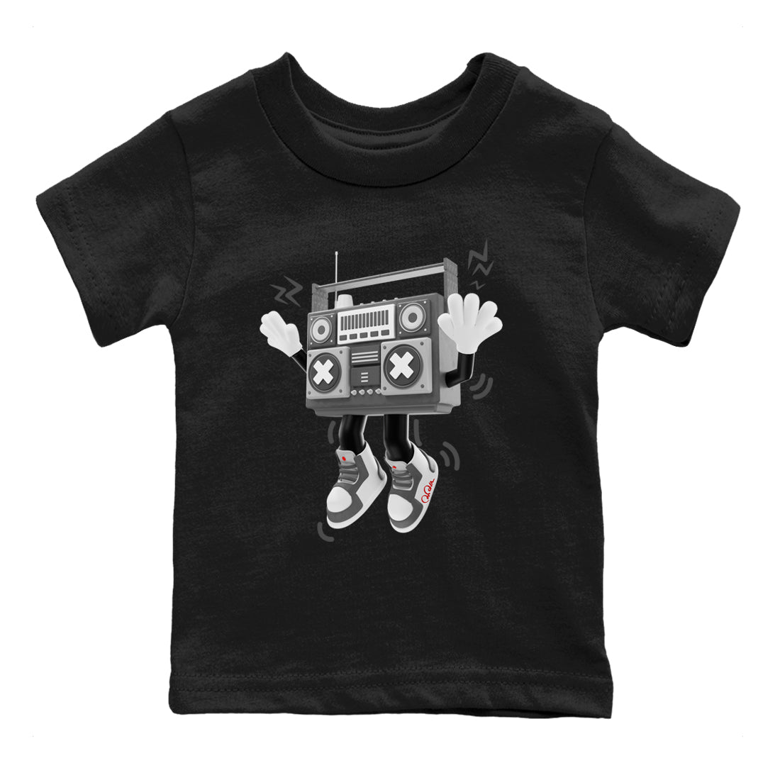 Air Jordan 1 Washed Heritage Sneaker Match Tees 90s Radio Boy Streetwear Sneaker Shirt AJ1 Washed Heritage Sneaker Release Tees Kids Shirts Black 2