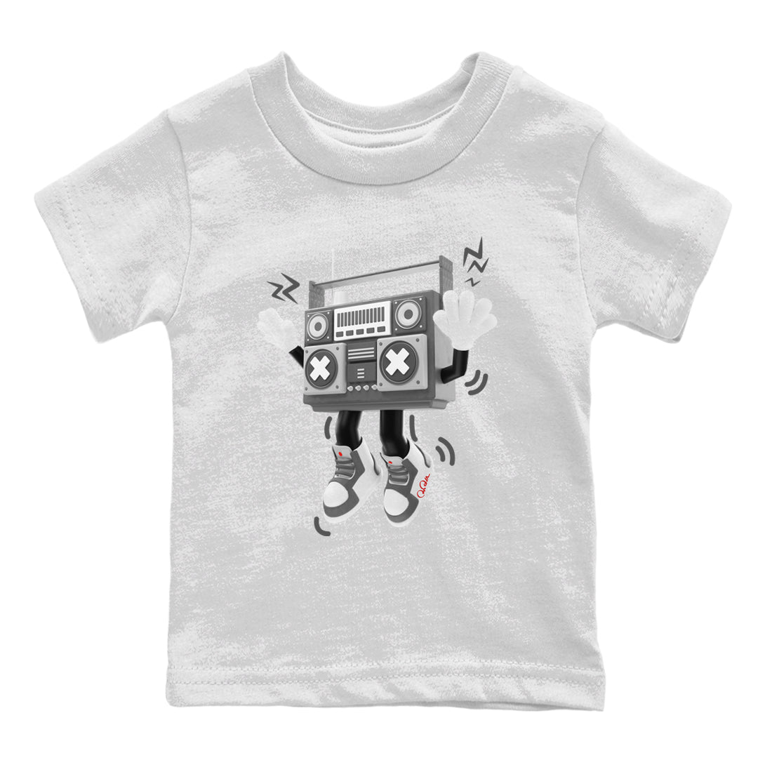 Air Jordan 1 Washed Heritage Sneaker Match Tees 90s Radio Boy Streetwear Sneaker Shirt AJ1 Washed Heritage Sneaker Release Tees Kids Shirts White 2