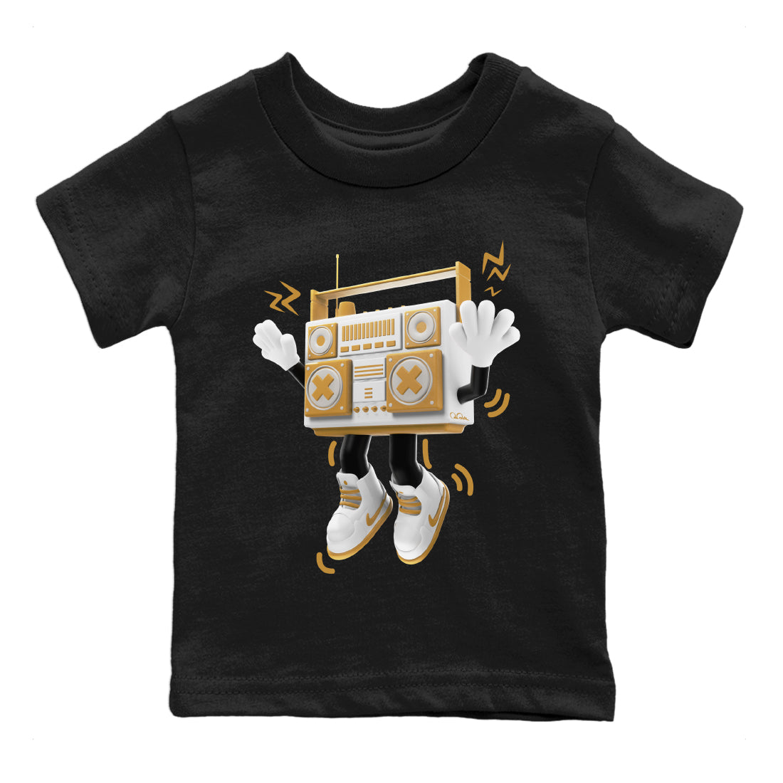 Air Jordan 13 Wheat Sneaker Match Tees 90s Radio Boy Streetwear Sneaker Shirt AJ13 Wheat Sneaker Release Tees Kids Shirts Black 2