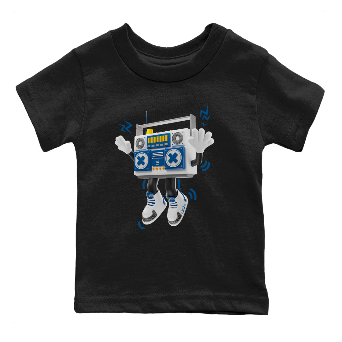 Air Jordan 3 Wizards Sneaker Match Tees 90s Radio Boy Streetwear Sneaker Shirt AJ3 NBA Wizards  Sneaker Release Tees Kids Shirts Black 2