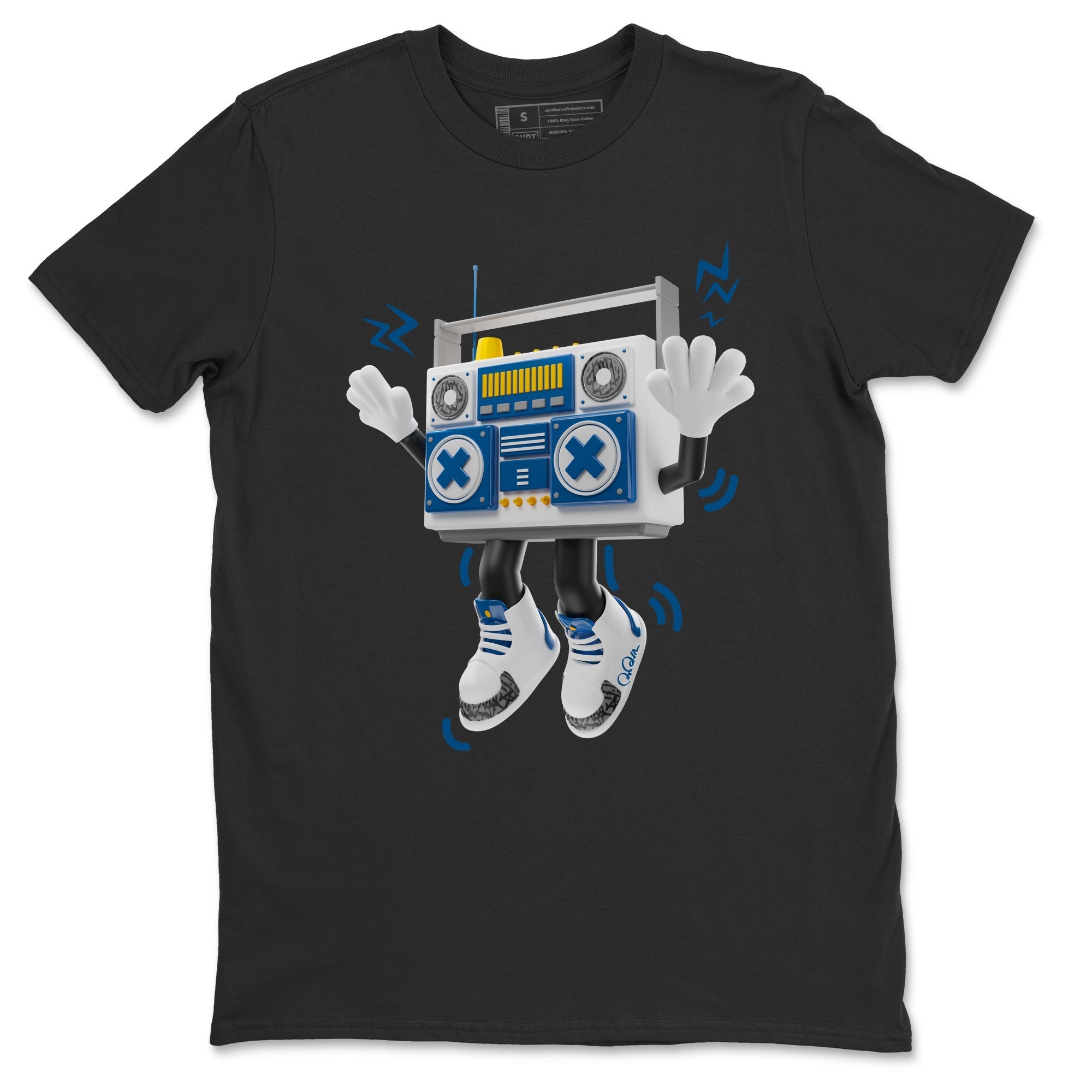 Air Jordan 3 Wizards Sneaker Match Tees 90s Radio Boy Streetwear Sneaker Shirt AJ3 NBA Wizards  Sneaker Release Tees Unisex Shirts Black 2