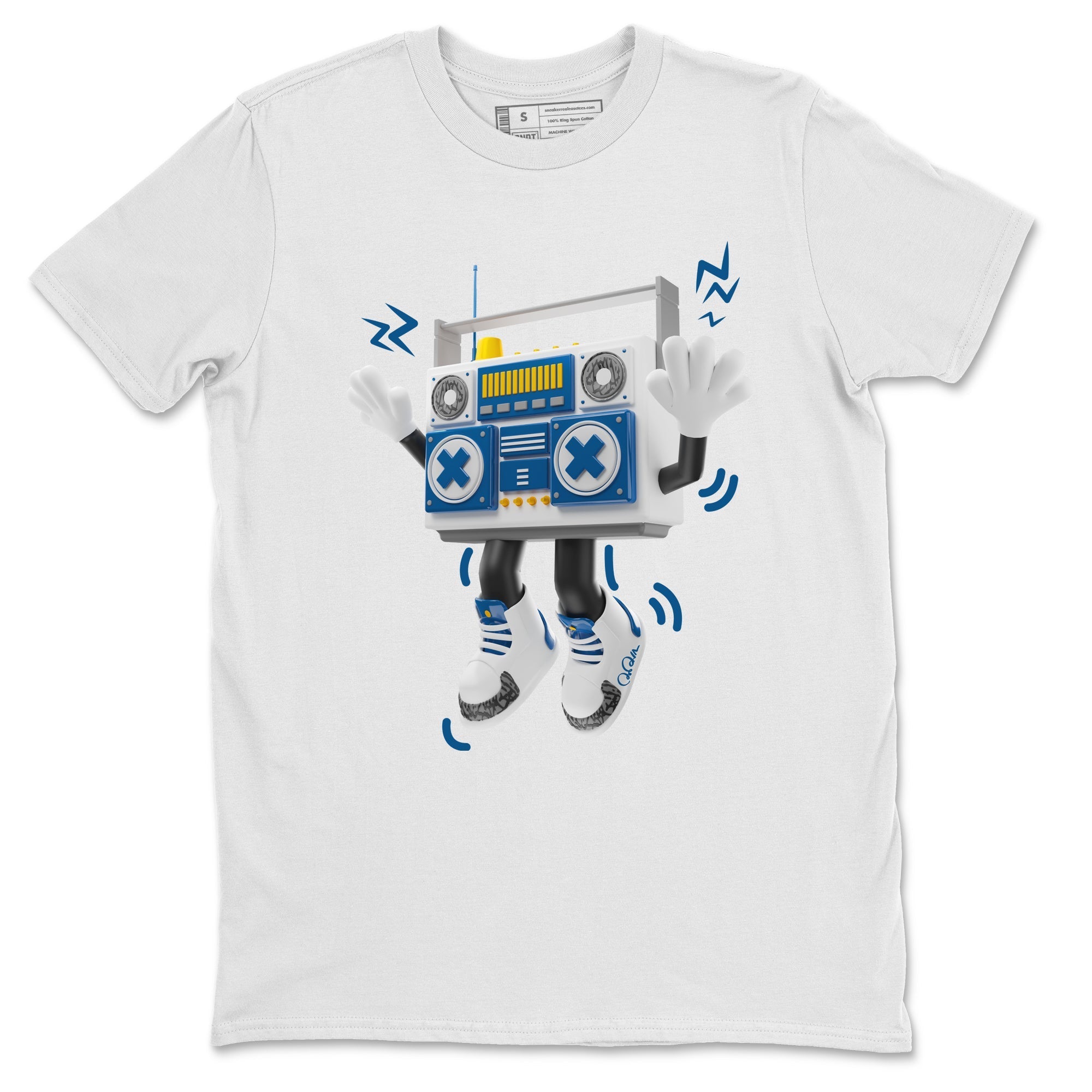 Air Jordan 3 Wizards Sneaker Match Tees 90s Radio Boy Streetwear Sneaker Shirt AJ3 NBA Wizards  Sneaker Release Tees Unisex Shirts White 2