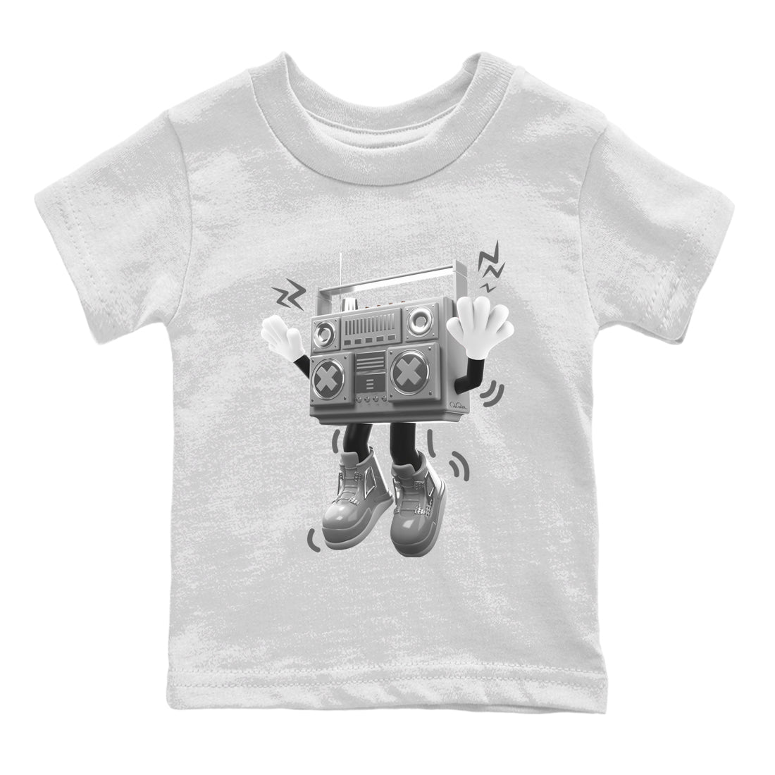 Air Jordan 4 Frozen Moments shirt to match jordans 90s Radio Boy Streetwear Sneaker Shirt AJ4 Frozen Moments Drip Gear Zone Sneaker Matching Clothing Baby Toddler White 2 T-Shirt