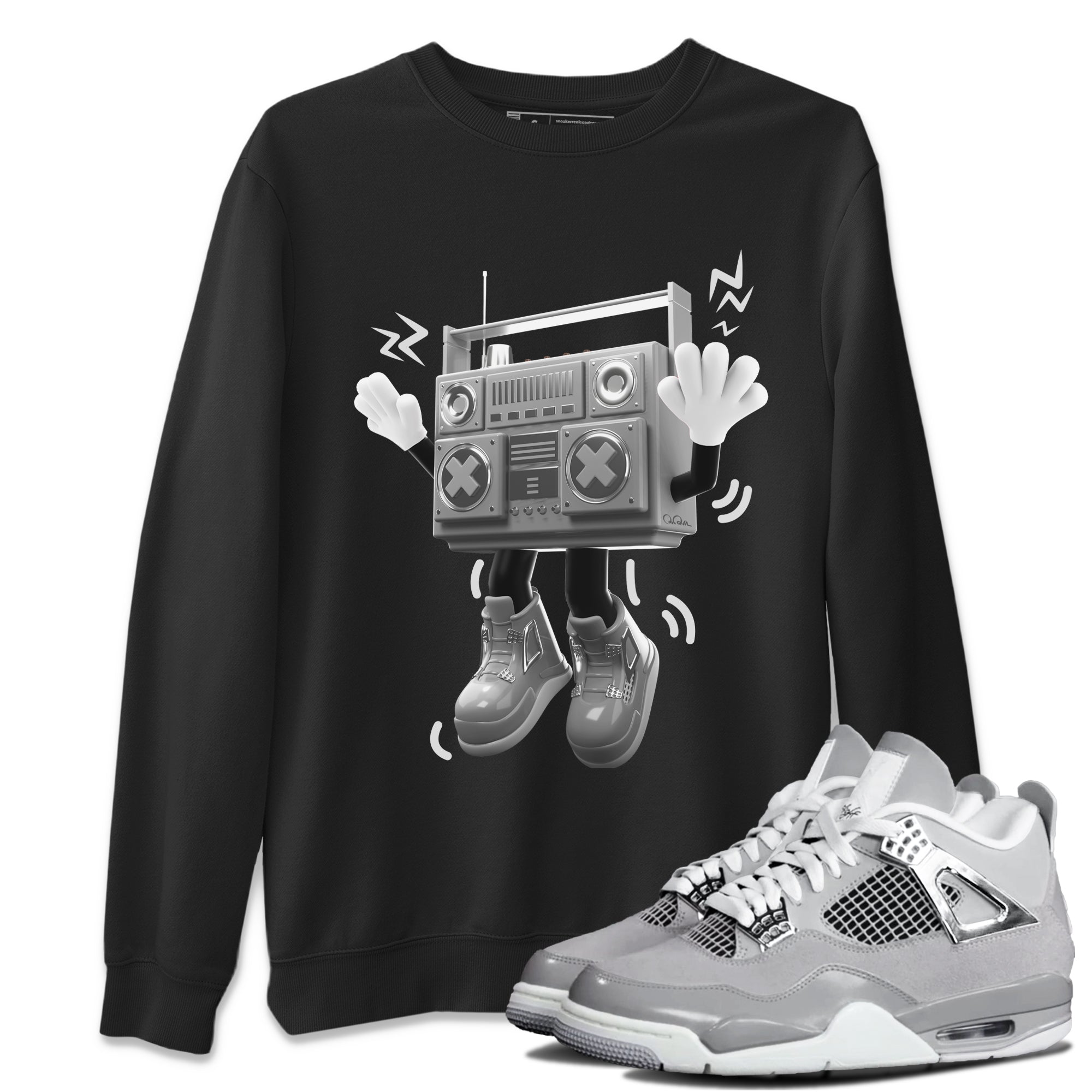 Air Jordan 4 Frozen Moments shirt to match jordans 90s Radio Boy Streetwear Sneaker Shirt AJ4 Frozen Moments Drip Gear Zone Sneaker Matching Clothing Unisex Black 1 T-Shirt