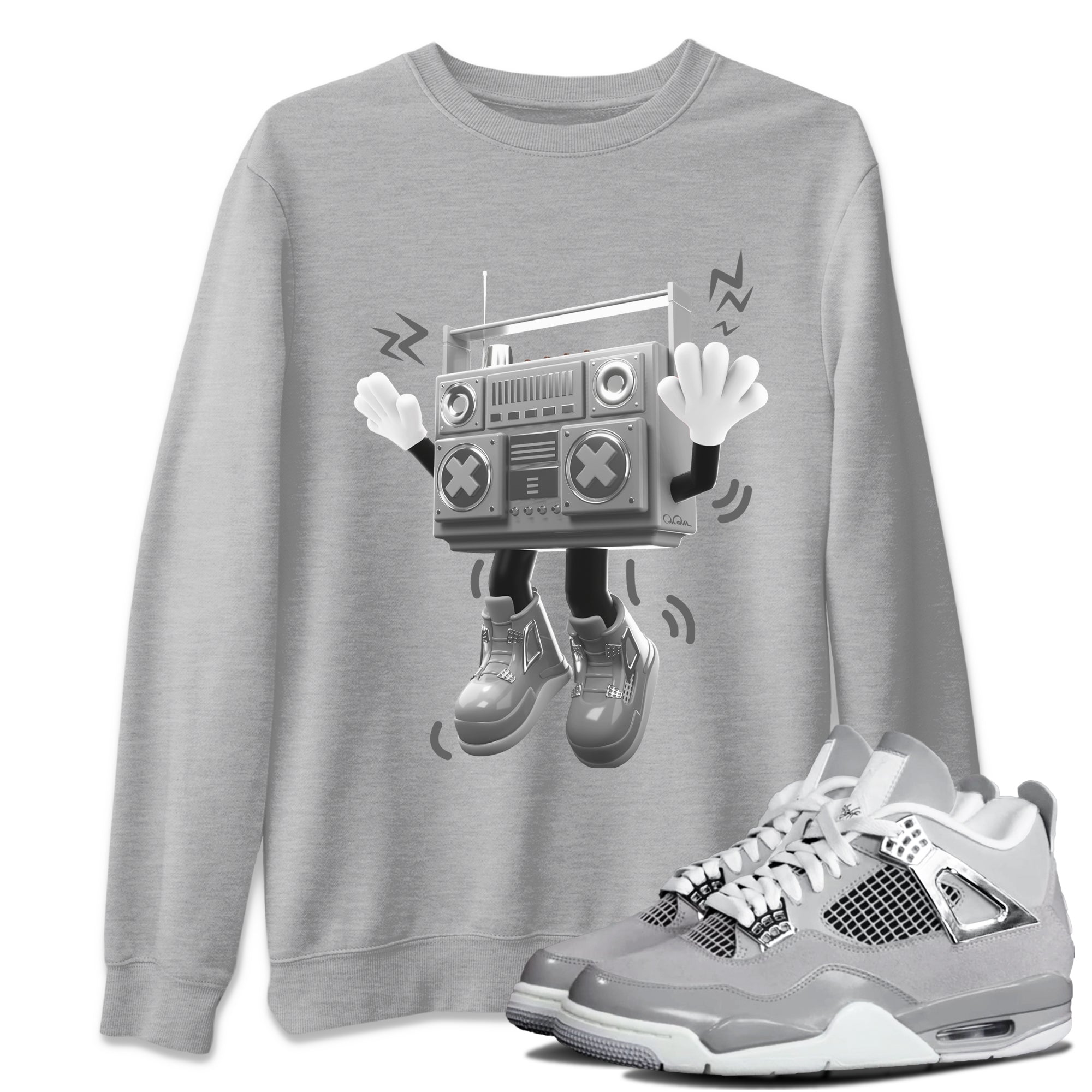 Air Jordan 4 Frozen Moments shirt to match jordans 90s Radio Boy Streetwear Sneaker Shirt AJ4 Frozen Moments Drip Gear Zone Sneaker Matching Clothing Unisex Heather Grey 1 T-Shirt