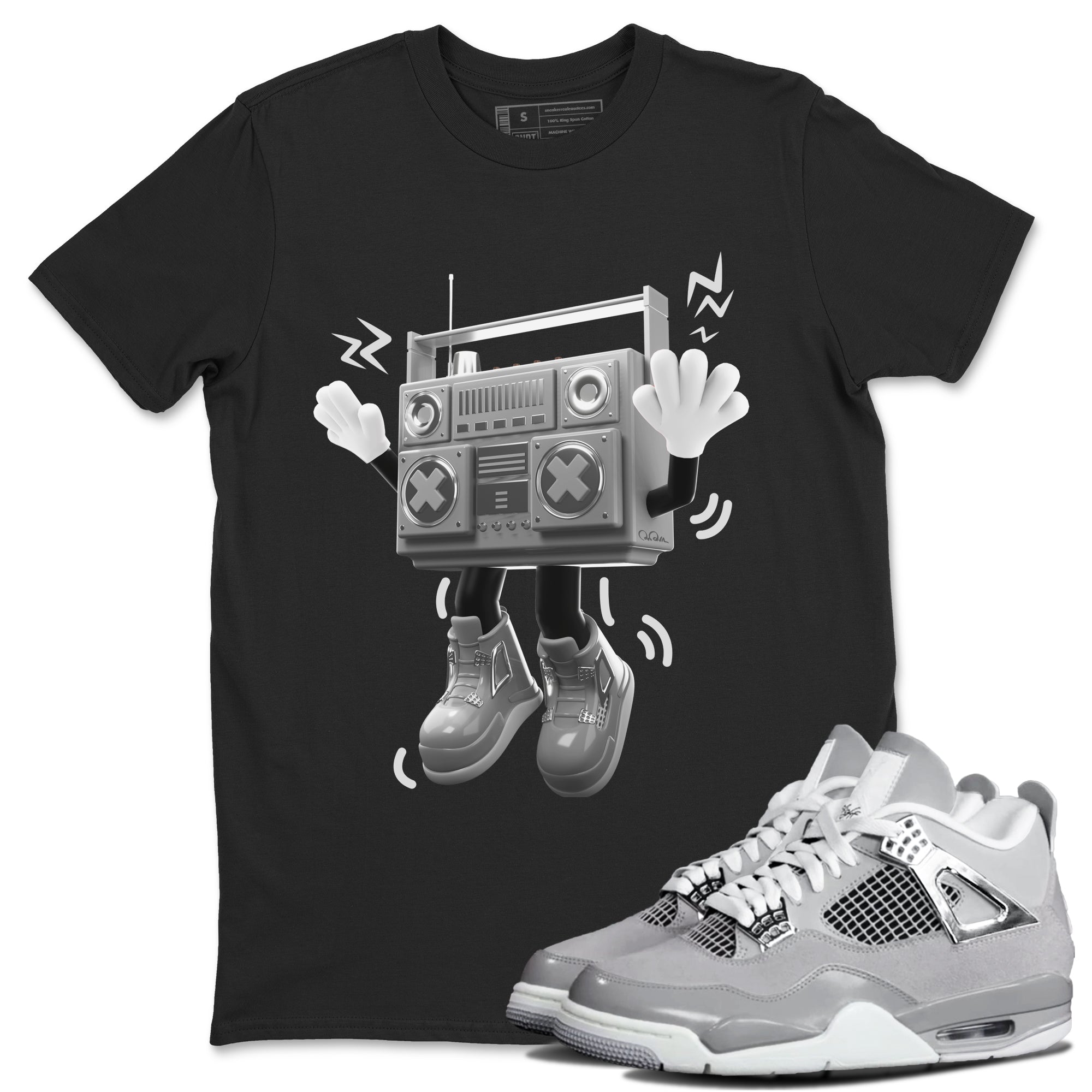 Air Jordan 4 Frozen Moments shirt to match jordans 90s Radio Boy Streetwear Sneaker Shirt AJ4 Frozen Moments Drip Gear Zone Sneaker Matching Clothing Unisex Black 1 T-Shirt