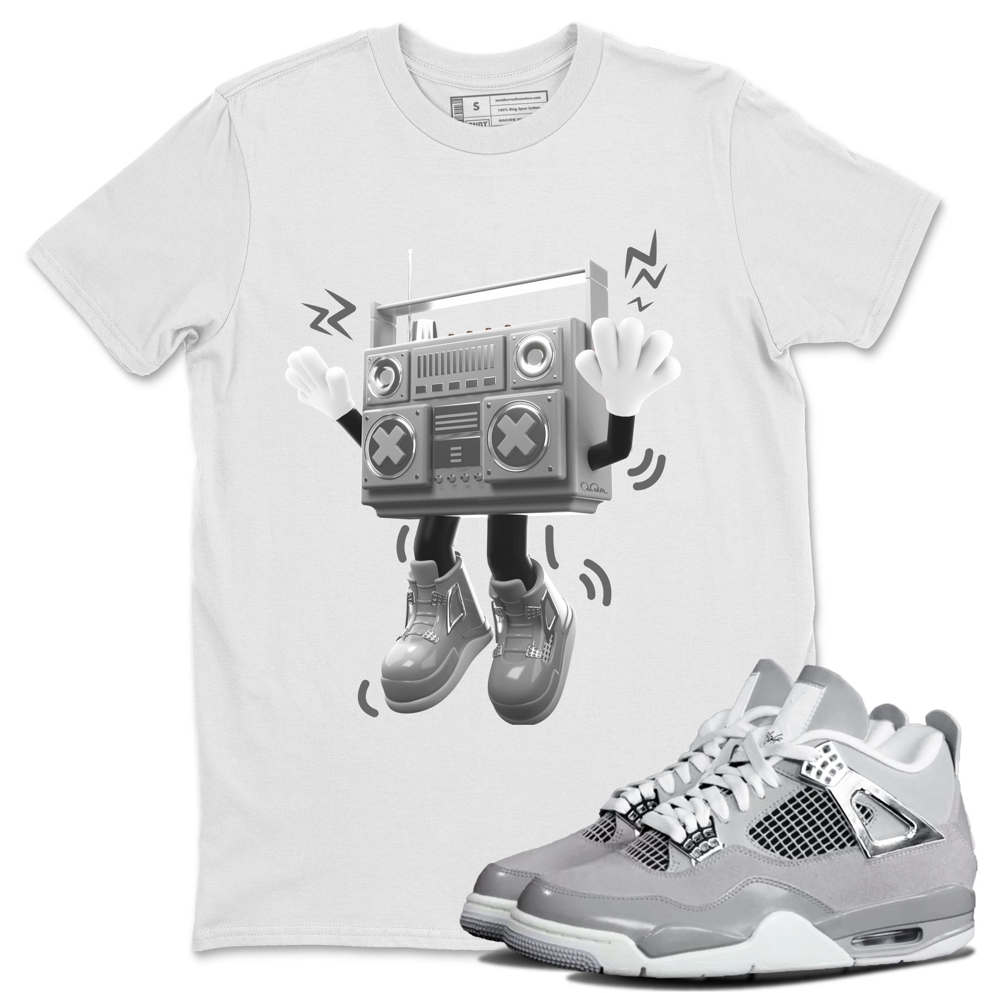 Air Jordan 4 Frozen Moments shirt to match jordans 90s Radio Boy Streetwear Sneaker Shirt AJ4 Frozen Moments Drip Gear Zone Sneaker Matching Clothing Unisex White 1 T-Shirt