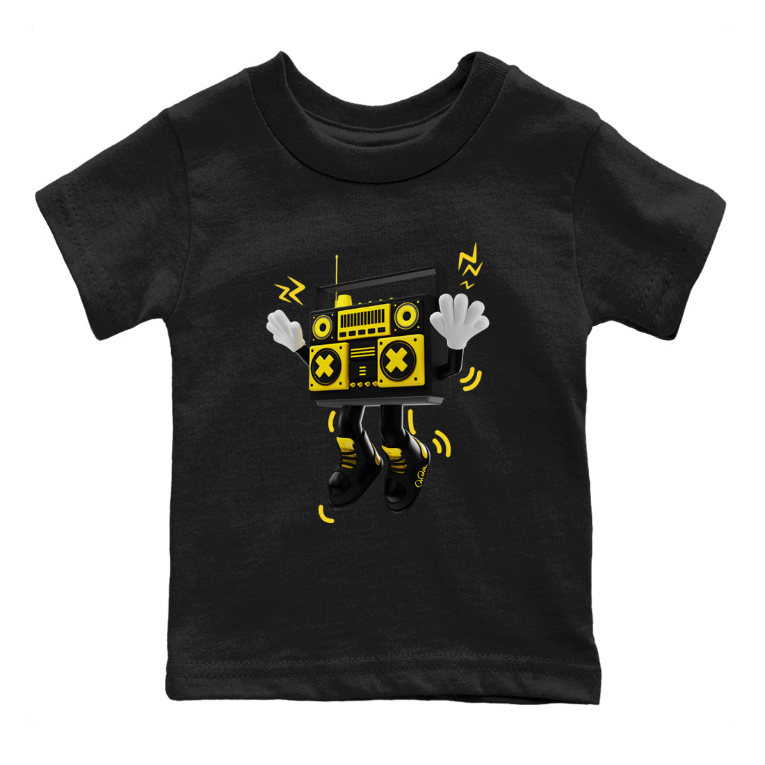 Air Jordan 4 Thunder Sneaker Match Tees 90s Radio Boy Streetwear Sneaker Shirt AJ4 Thunder Jumpman Sneaker Release Tees Kids Shirts Black 2