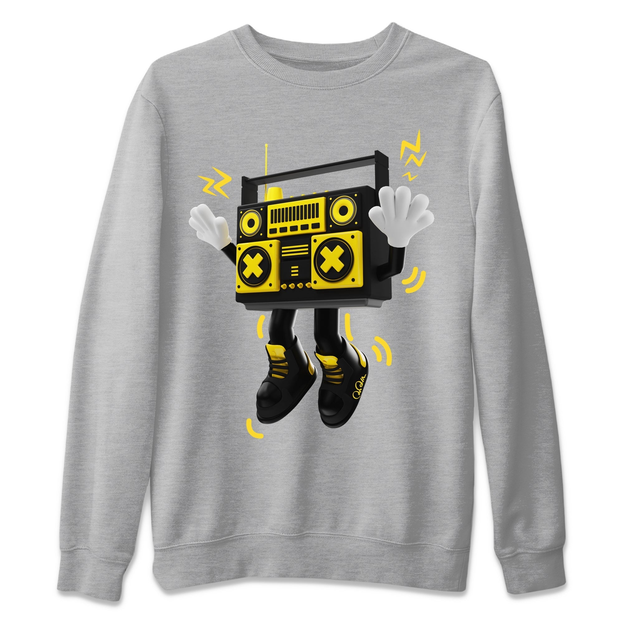 Air Jordan 4 Thunder Sneaker Match Tees 90s Radio Boy Streetwear Sneaker Shirt AJ4 Thunder Jumpman Sneaker Release Tees Unisex Shirts Heather Grey 2