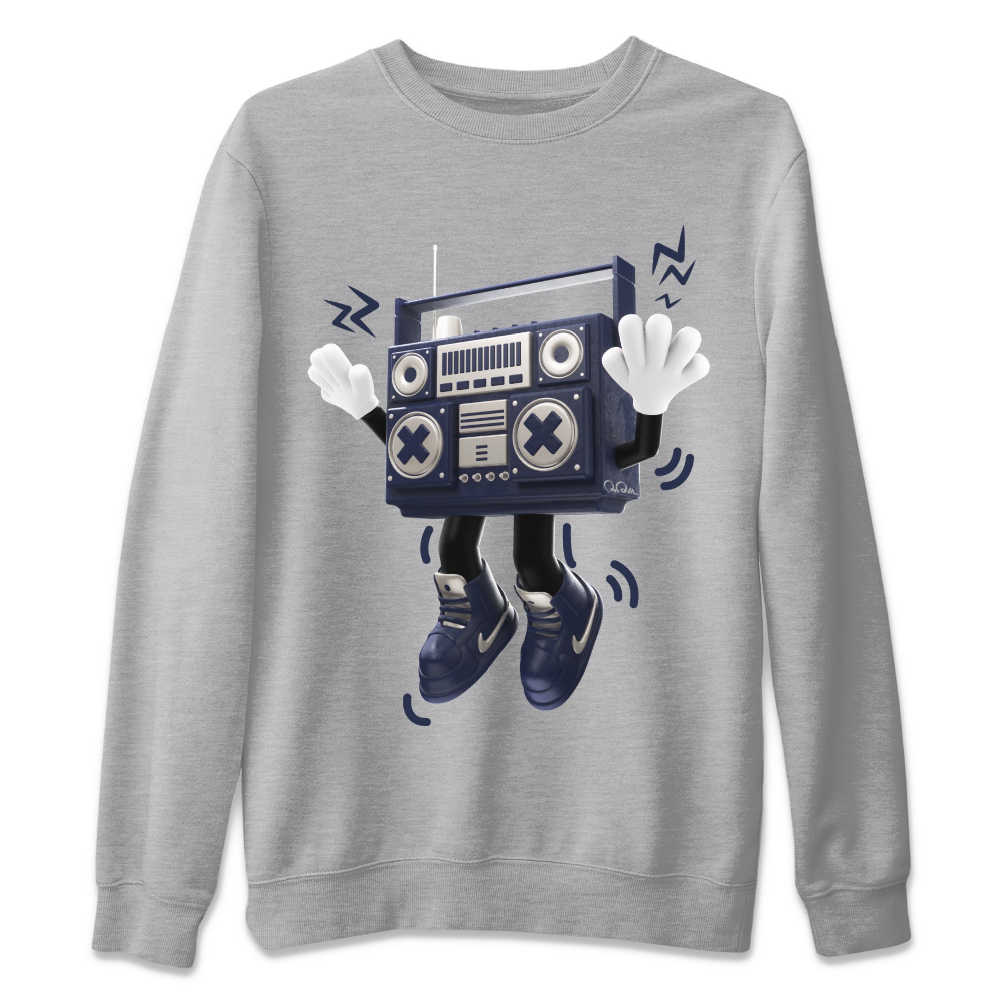 Air Jordan 5 Georgetown Sneaker Match Tees 90s Radio Boy Streetwear Sneaker Shirt AJ5 Georgetown Sneaker Release Tees Unisex Shirts Heather Grey 2