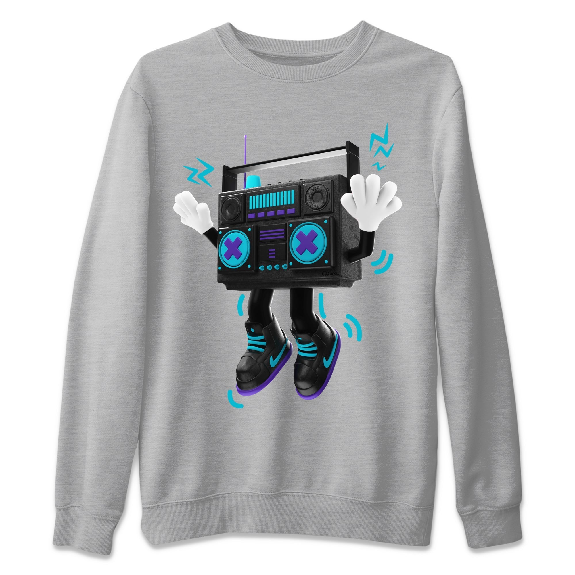 Air Jordan 6 Aqua Sneaker Match Tees 90s Radio Boy Sneaker Tees AJ6 Aqua Sneaker Release Tees Unisex Shirts Heather Grey 2