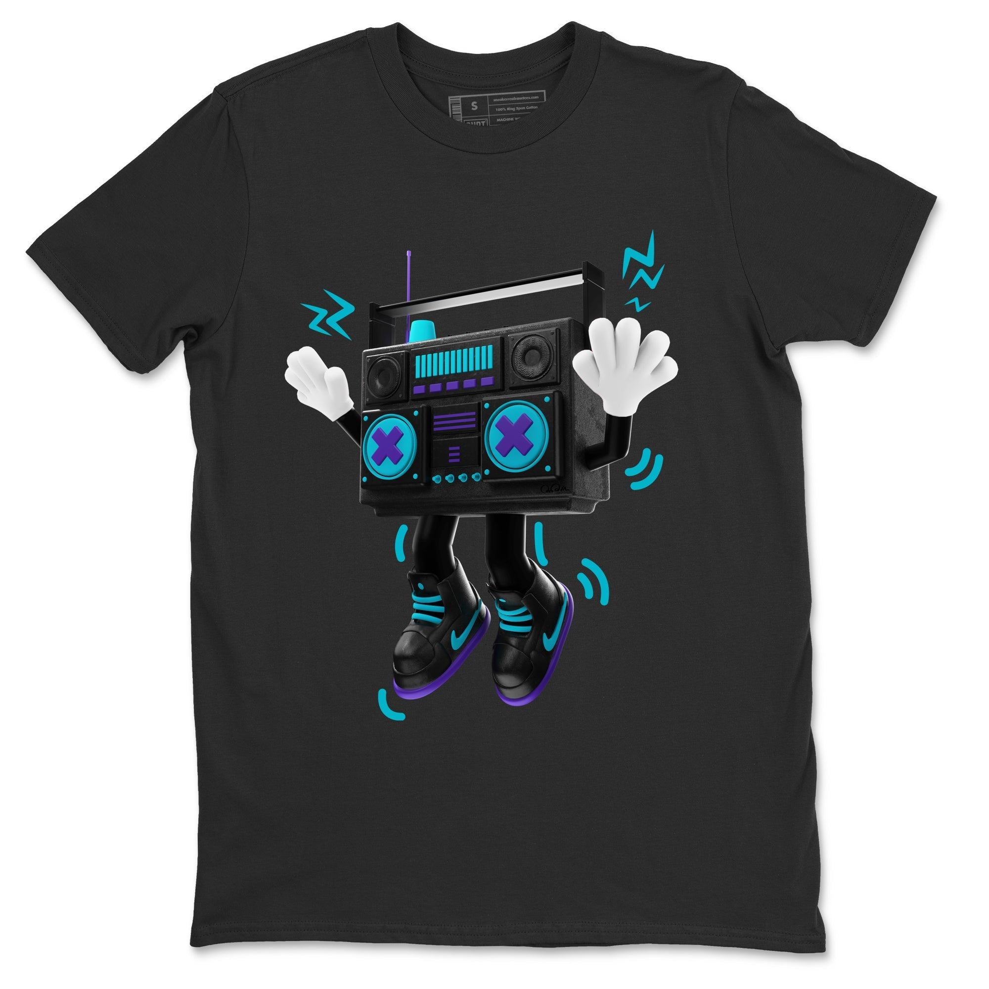 Air Jordan 6 Aqua Sneaker Match Tees 90s Radio Boy Sneaker Tees AJ6 Aqua Sneaker Release Tees Unisex Shirts Black 2