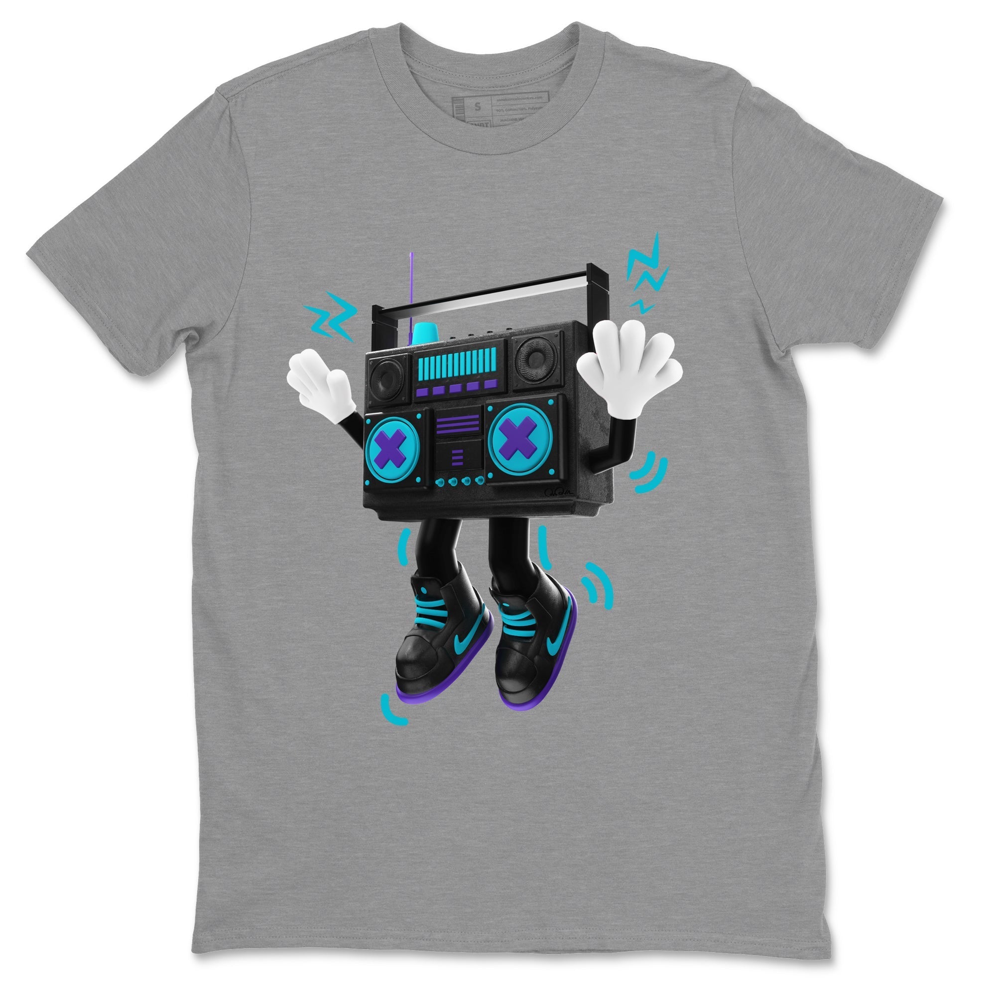 Air Jordan 6 Aqua Sneaker Match Tees 90s Radio Boy Sneaker Tees AJ6 Aqua Sneaker Release Tees Unisex Shirts Heather Grey 2