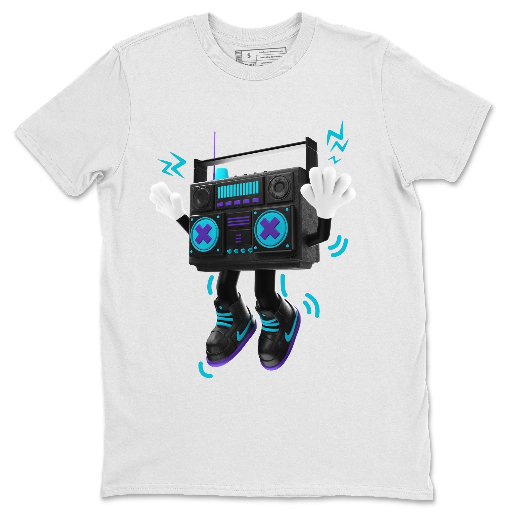 Air Jordan 6 Aqua Sneaker Match Tees 90s Radio Boy Sneaker Tees AJ6 Aqua Sneaker Release Tees Unisex Shirts White 2