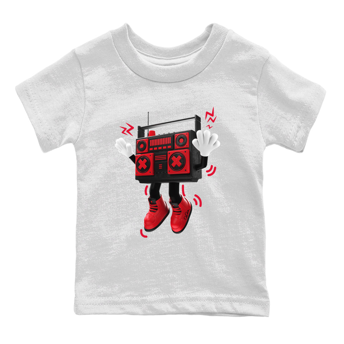 Air Jordan 6 Toro Bravo Sneaker Match Tees 90s Radio Boy Streetwear Sneaker Shirt 3D Graphic Design Shirts AJ6 Toro Bravo Sneaker Release Tees Kids Shirts White 2