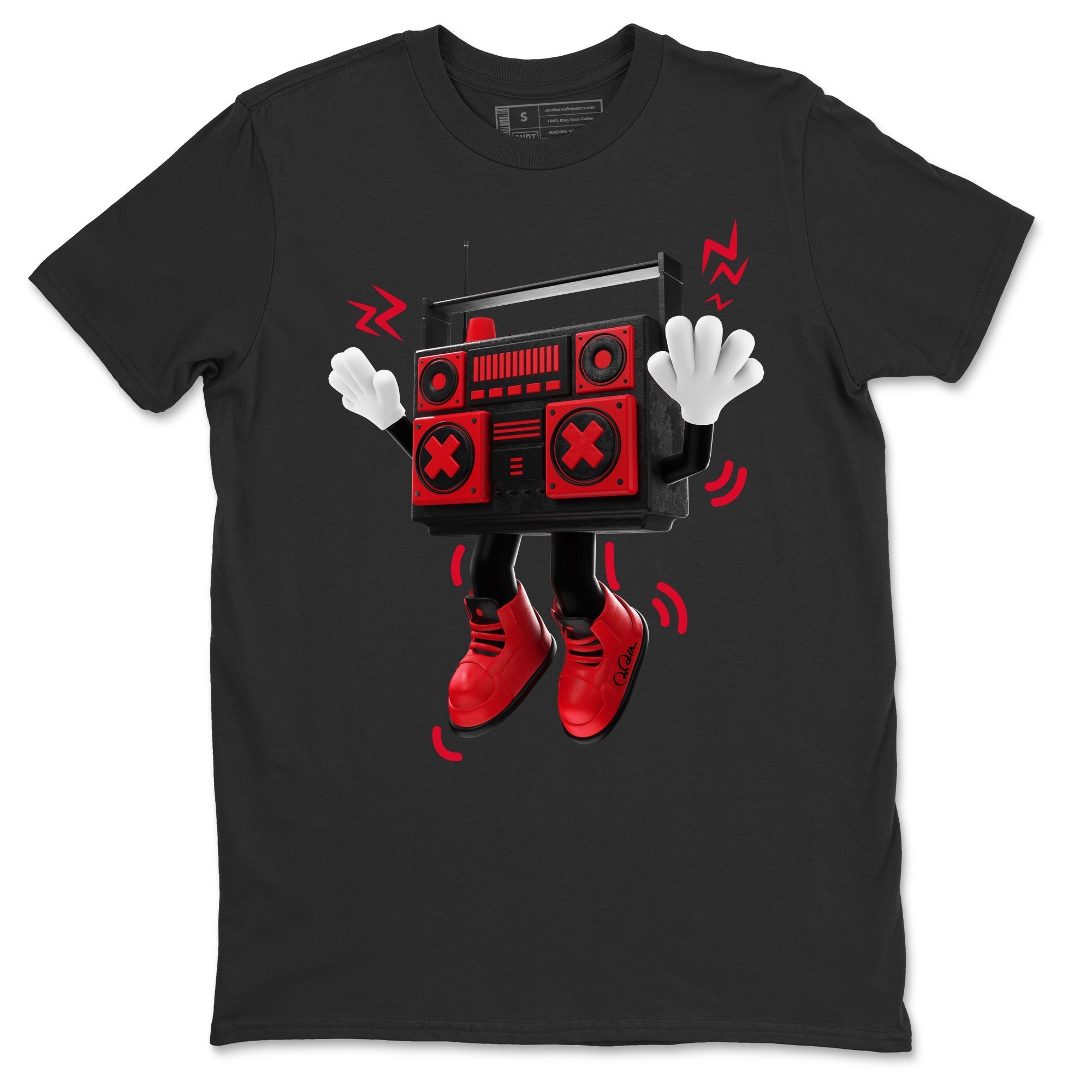 Air Jordan 6 Toro Bravo Sneaker Match Tees 90s Radio Boy Streetwear Sneaker Shirt 3D Graphic Design Shirts AJ6 Toro Bravo Sneaker Release Tees Unisex Shirts Black 2