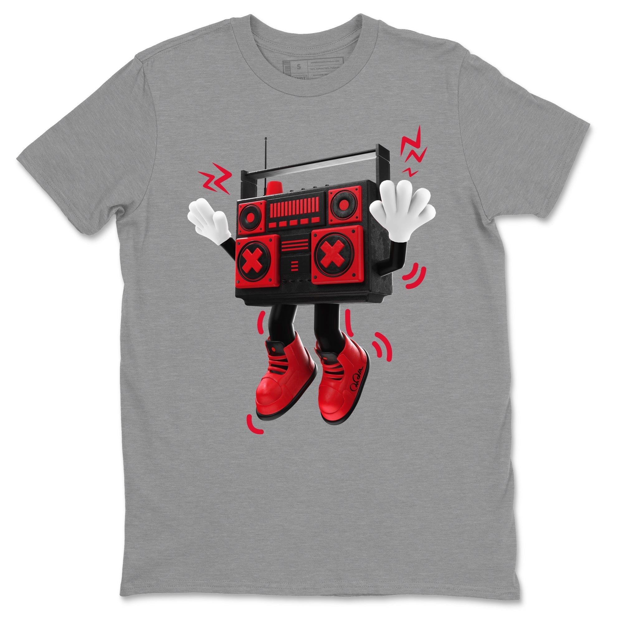 Air Jordan 6 Toro Bravo Sneaker Match Tees 90s Radio Boy Streetwear Sneaker Shirt 3D Graphic Design Shirts AJ6 Toro Bravo Sneaker Release Tees Unisex Shirts Heather Grey 2