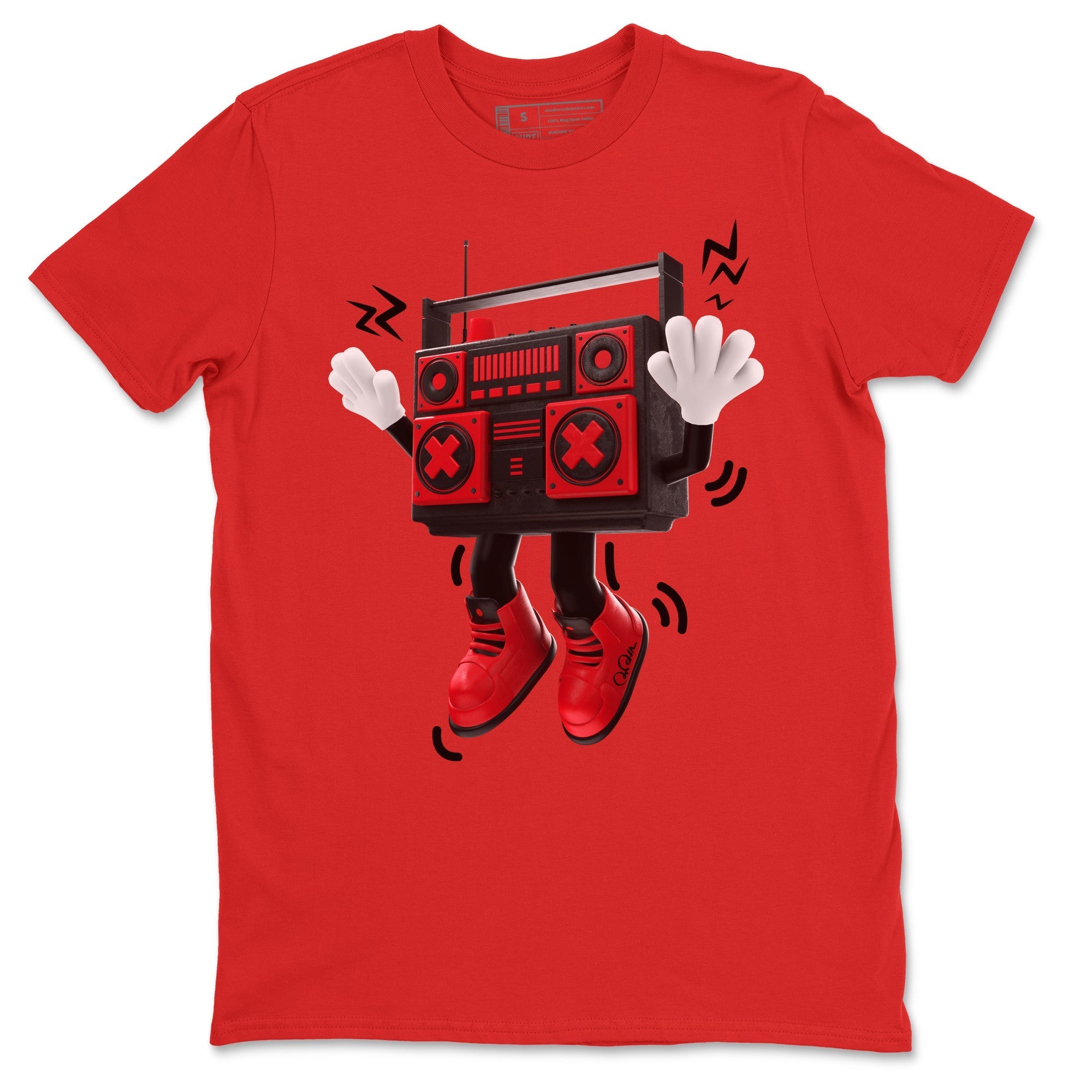 Air Jordan 6 Toro Bravo Sneaker Match Tees 90s Radio Boy Streetwear Sneaker Shirt 3D Graphic Design Shirts AJ6 Toro Bravo Sneaker Release Tees Unisex Shirts Red 2
