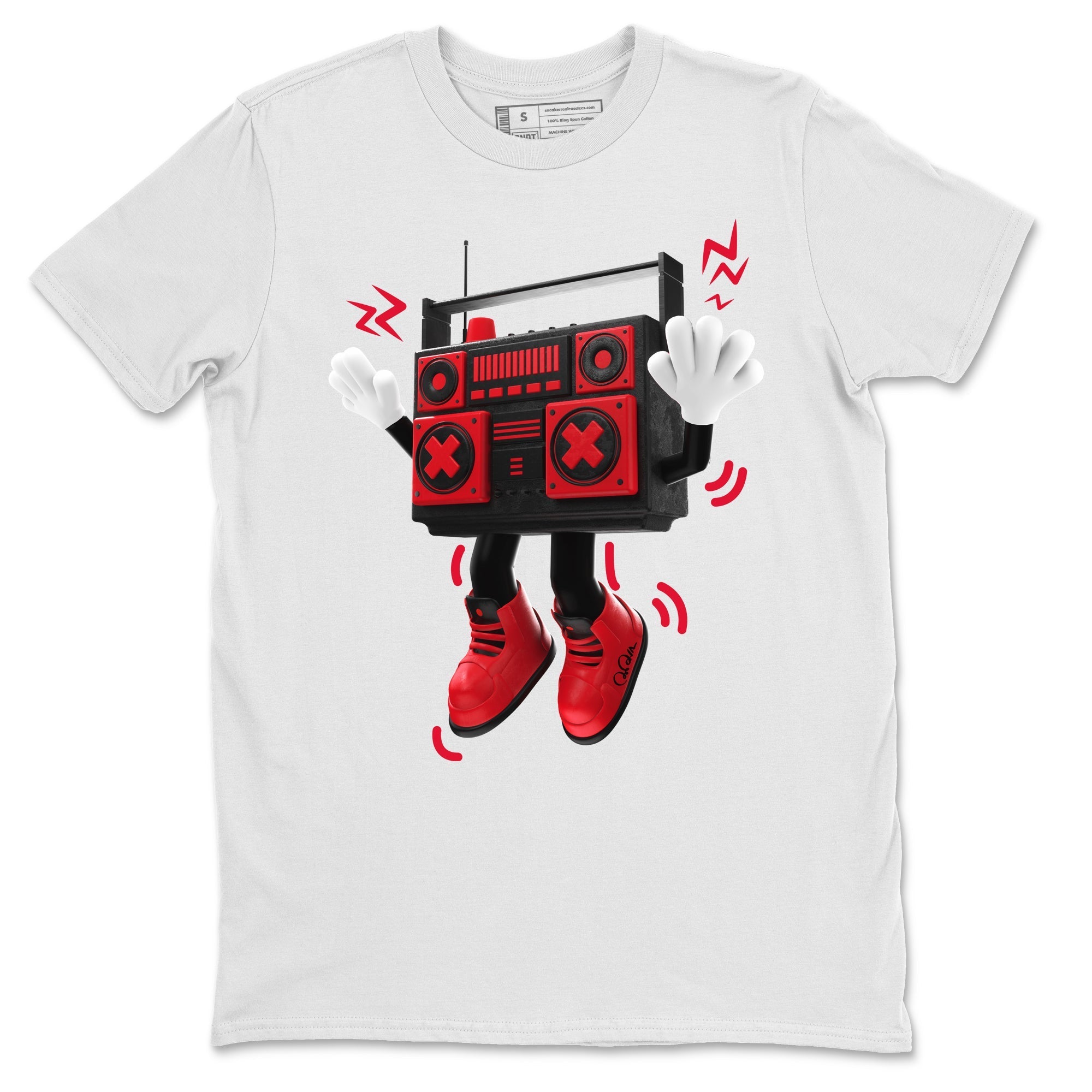 Air Jordan 6 Toro Bravo Sneaker Match Tees 90s Radio Boy Streetwear Sneaker Shirt 3D Graphic Design Shirts AJ6 Toro Bravo Sneaker Release Tees Unisex Shirts White 2