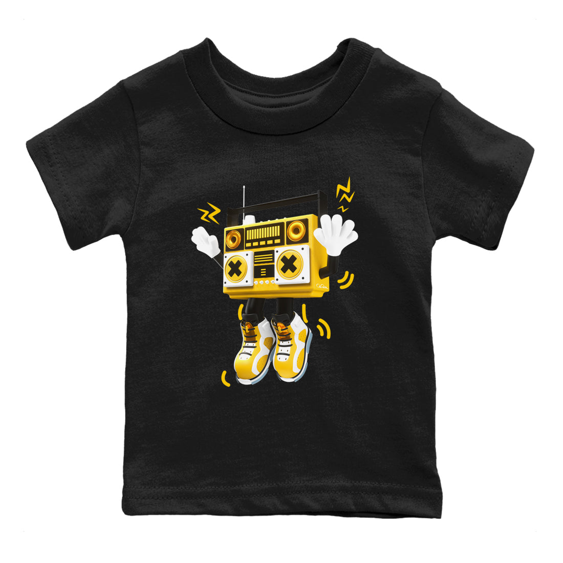 6s Yellow Ochre shirt to match jordans 90s Radio Boy sneaker tees streetwear brand Air Jordan 6 Yellow Ochre Drip Gear Zone Brand Baby Toddler Black 2 T-Shirt