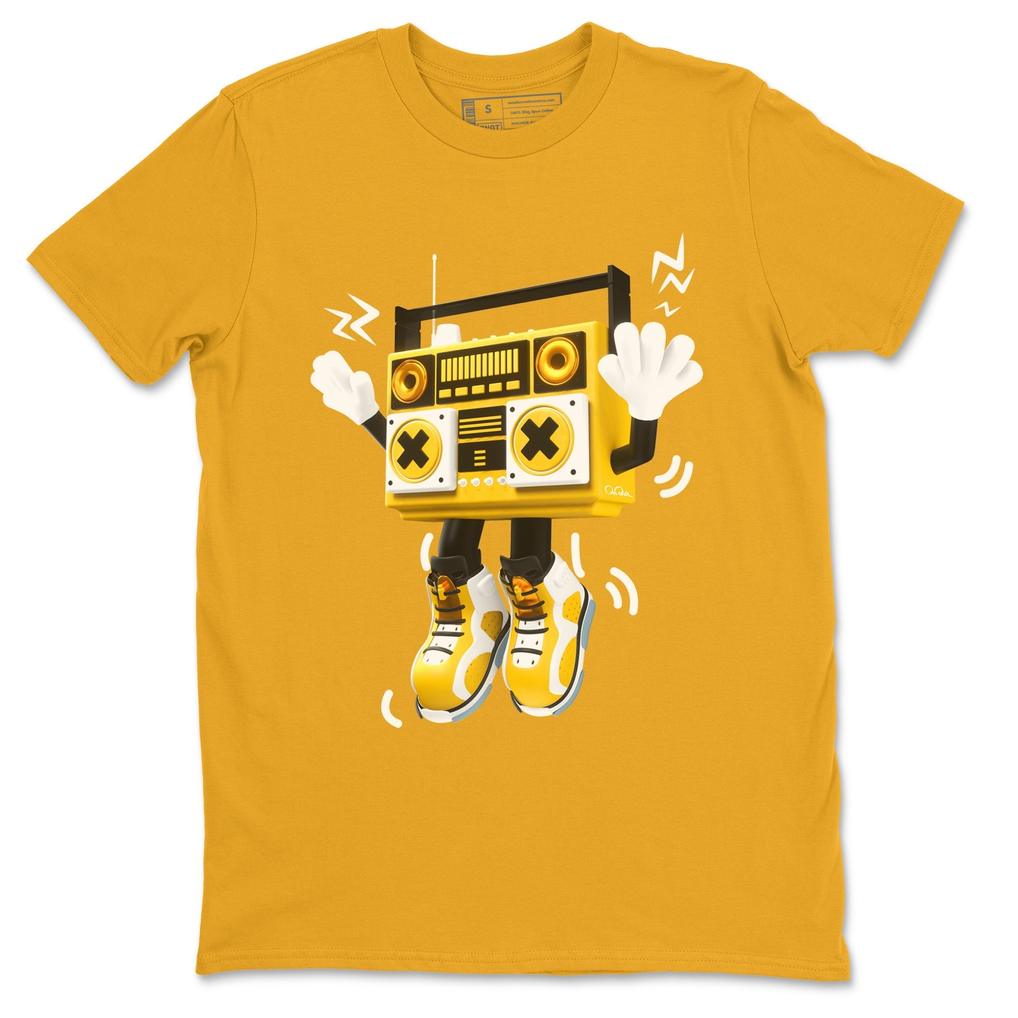 6s Yellow Ochre shirt to match jordans 90s Radio Boy sneaker tees streetwear brand Air Jordan 6 Yellow Ochre Drip Gear Zone Brand Unisex Gold 2 T-Shirt