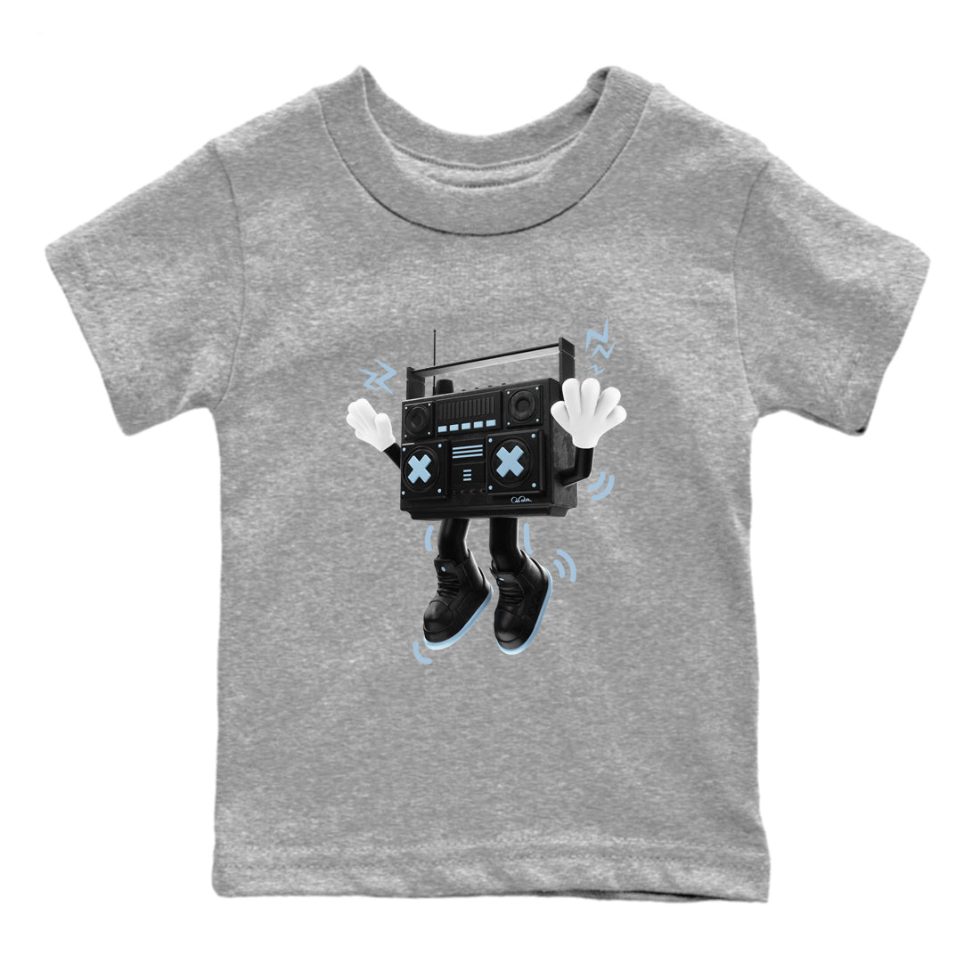 Air Jordan 7 Chambray Sneaker Match Tees 90s Radio Boy Streetwear Sneaker Shirt AJ7 Chambray Sneaker Release Tees Kids Shirts Heather Grey 2