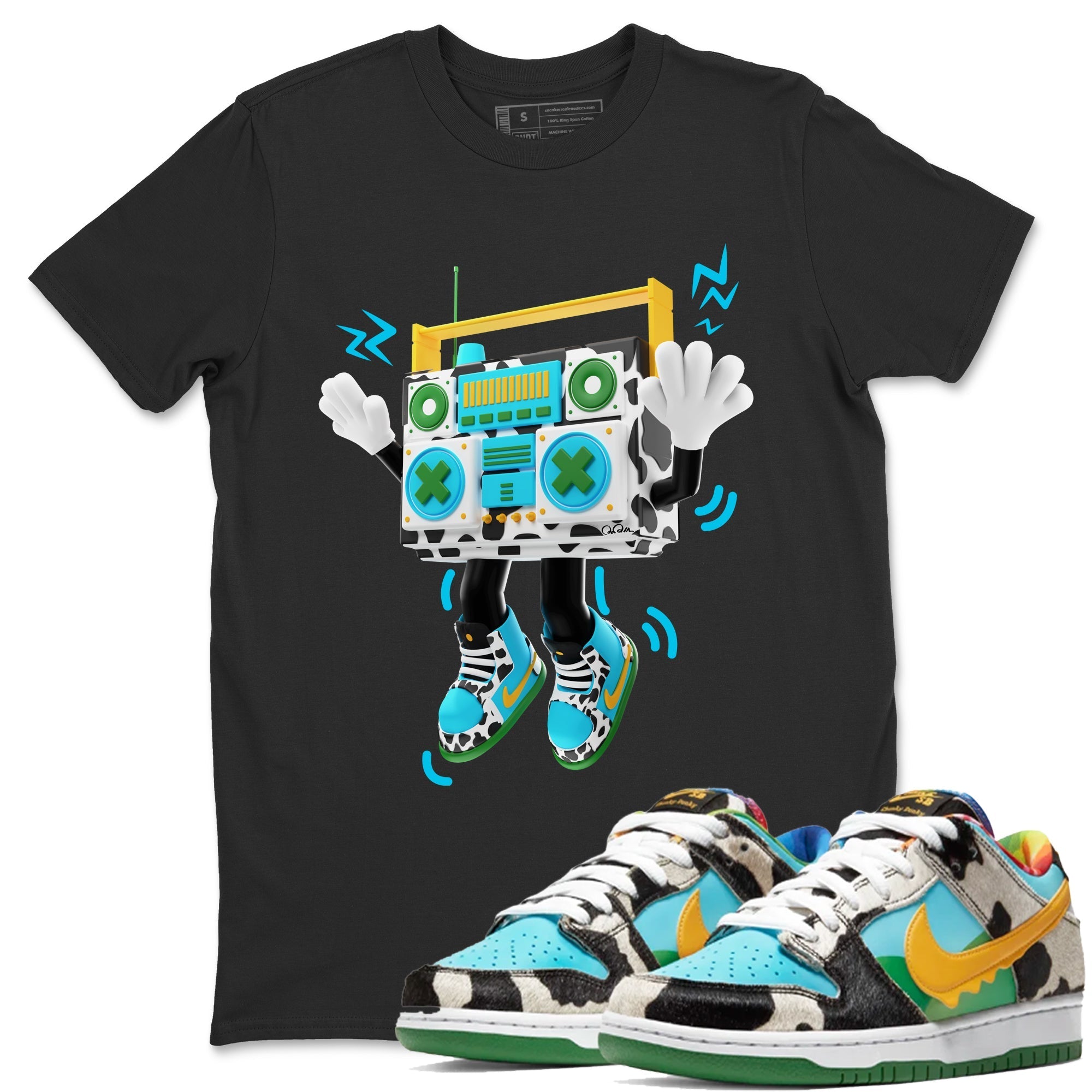 Dunk Chunky Dunky Drip Gear Zone 90s Radio Boy Sneaker Tees Nike SB Ben's Jerrys Sneaker Release Tees Unisex Shirts Black 1