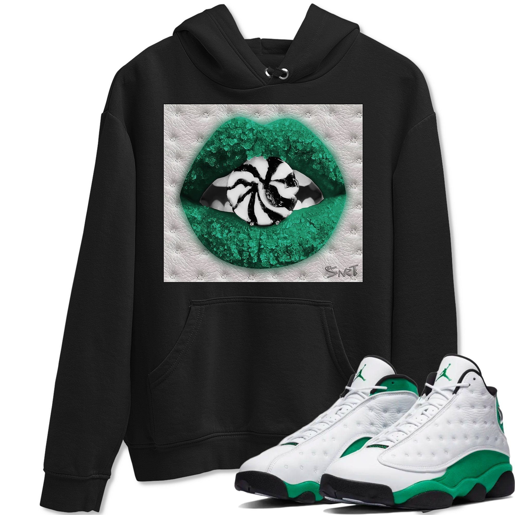 Jordan 13 Lucky Green Shirt To Match Jordans Lips Candy Sneaker Tees Jordan 13 Lucky Green Drip Gear Zone Sneaker Matching Clothing Unisex Shirts