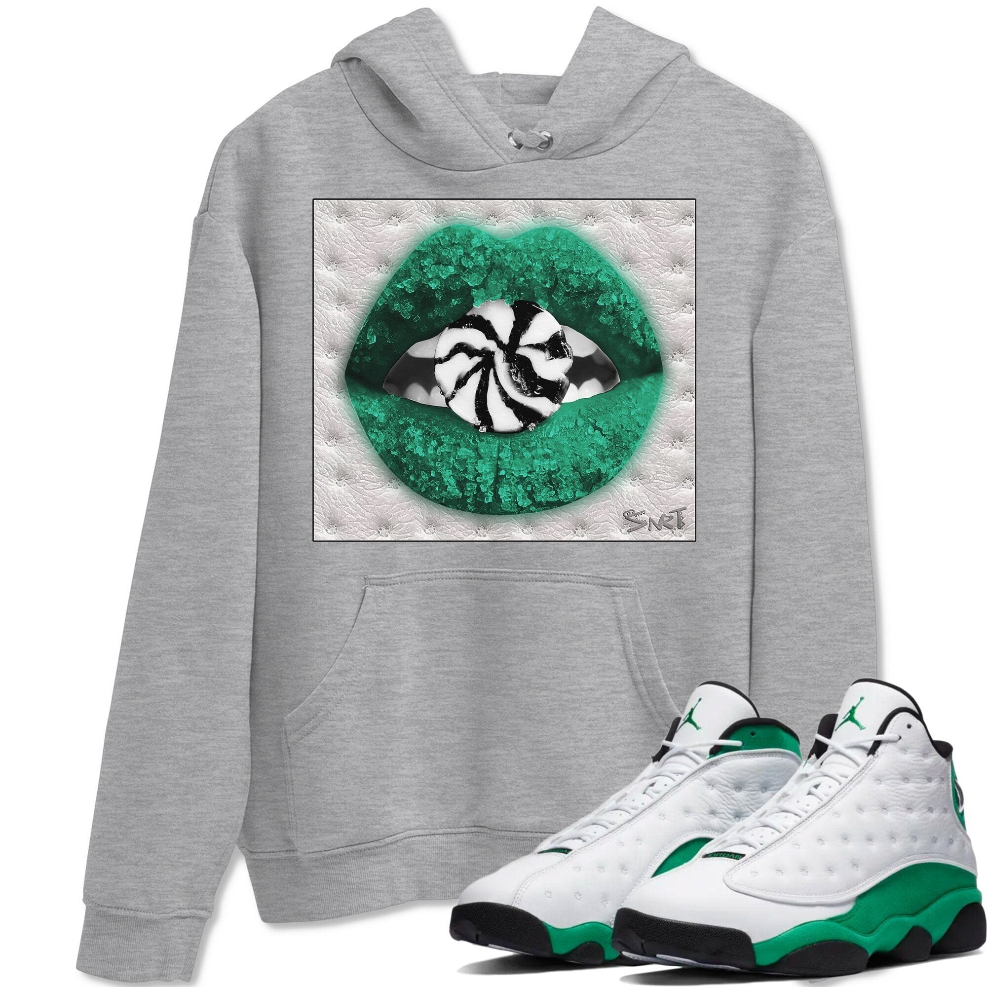 Jordan 13 Lucky Green Shirt To Match Jordans Lips Candy Sneaker Tees Jordan 13 Lucky Green Drip Gear Zone Sneaker Matching Clothing Unisex Shirts
