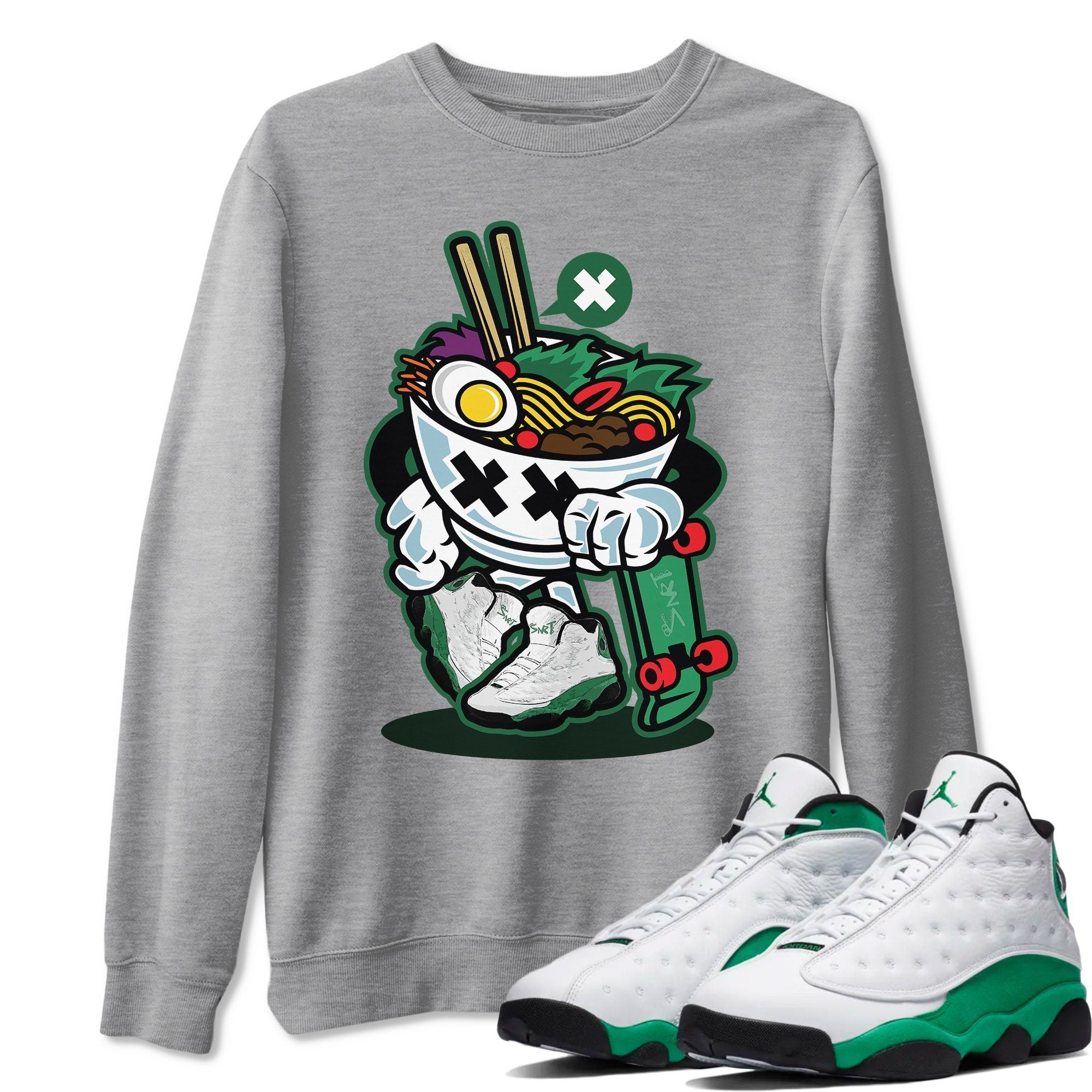 Jordan 13 Lucky Green Shirt To Match Jordans Ramen Style Sneaker Tees Jordan 13 Lucky Green Drip Gear Zone Sneaker Matching Clothing Unisex Shirts