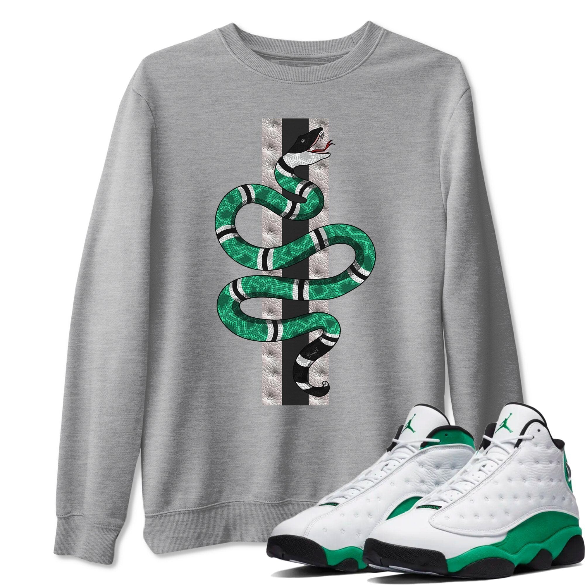 Jordan 13 Lucky Green Shirt To Match Jordans Snake Sneaker Tees Jordan 13 Lucky Green Drip Gear Zone Sneaker Matching Clothing Unisex Shirts