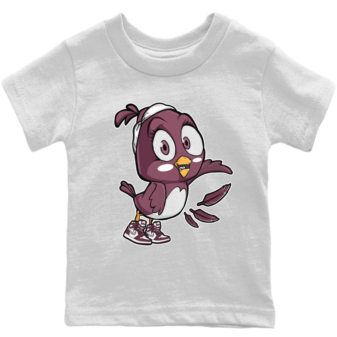 Jordan 1 Bordeaux Sneaker Matching T-Shirt Little Birds Sneaker Tees Jordan 1 Bordeaux Sneaker Release Tees Kids Shirts