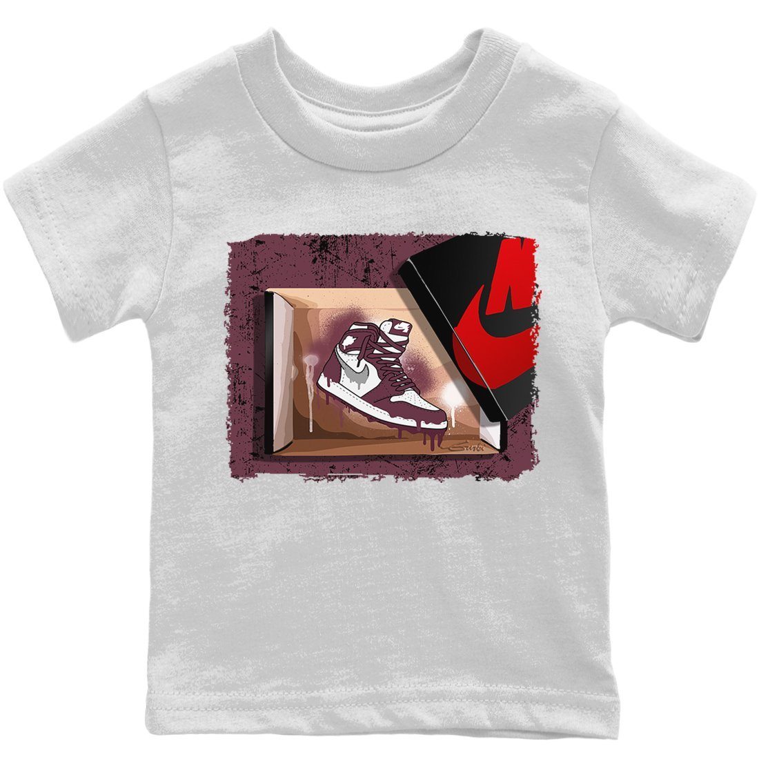 Jordan 1 Bordeaux Sneaker Matching T-Shirt New Kicks Sneaker Tees Jordan 1 Bordeaux Sneaker Release Tees Kids Shirts