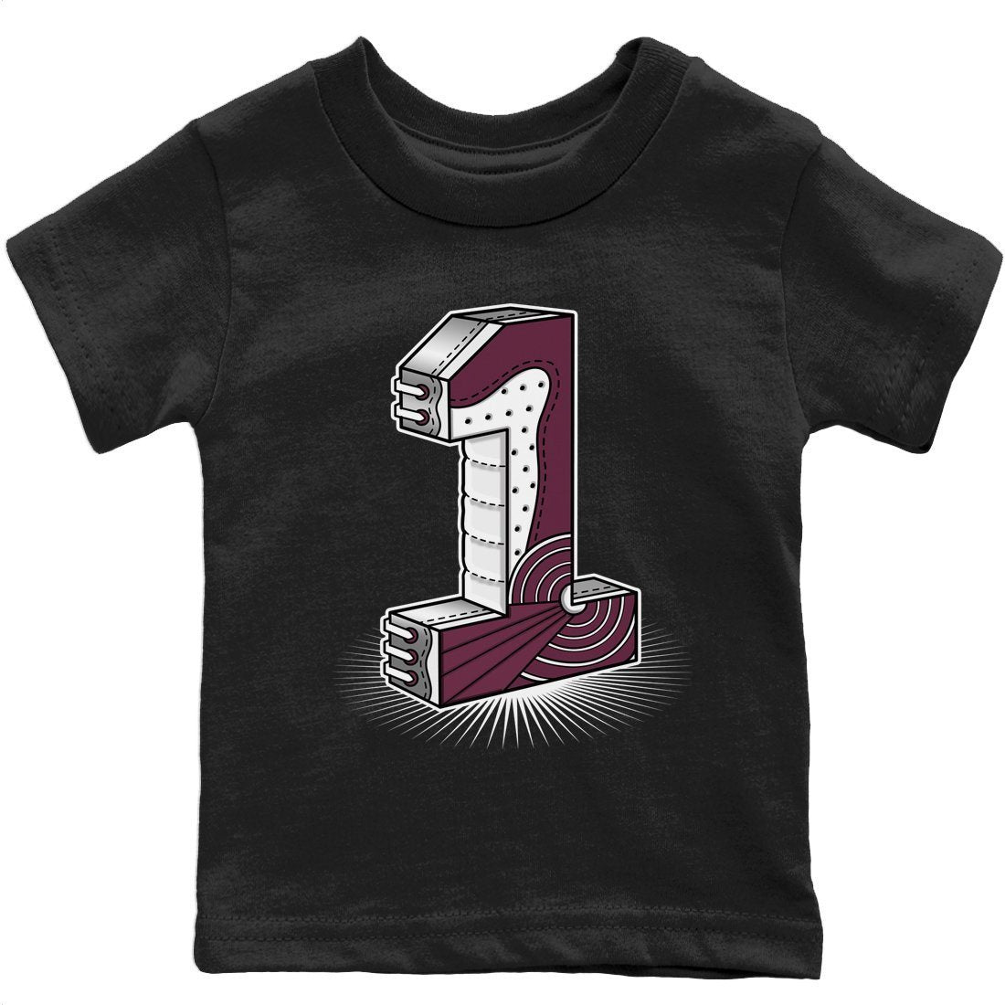 Jordan 1 Bordeaux Sneaker Matching T-Shirt One Statue Sneaker Tees Jordan 1 Bordeaux Sneaker Release Tees Kids Shirts