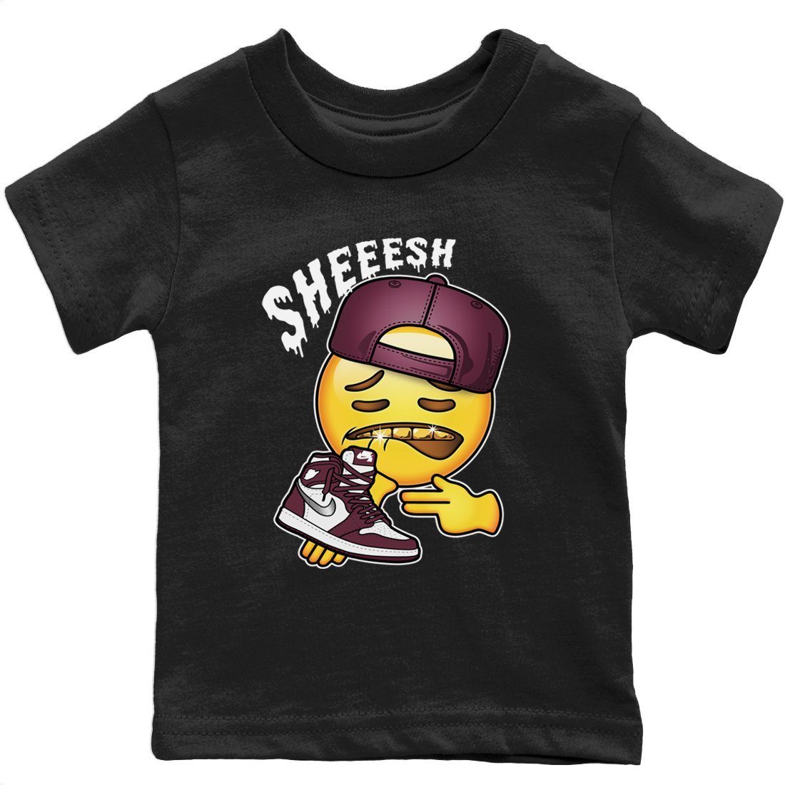 Jordan 1 Bordeaux Sneaker Matching T-Shirt Sheesh Sneaker Tees Jordan 1 Bordeaux Sneaker Release Tees Kids Shirts
