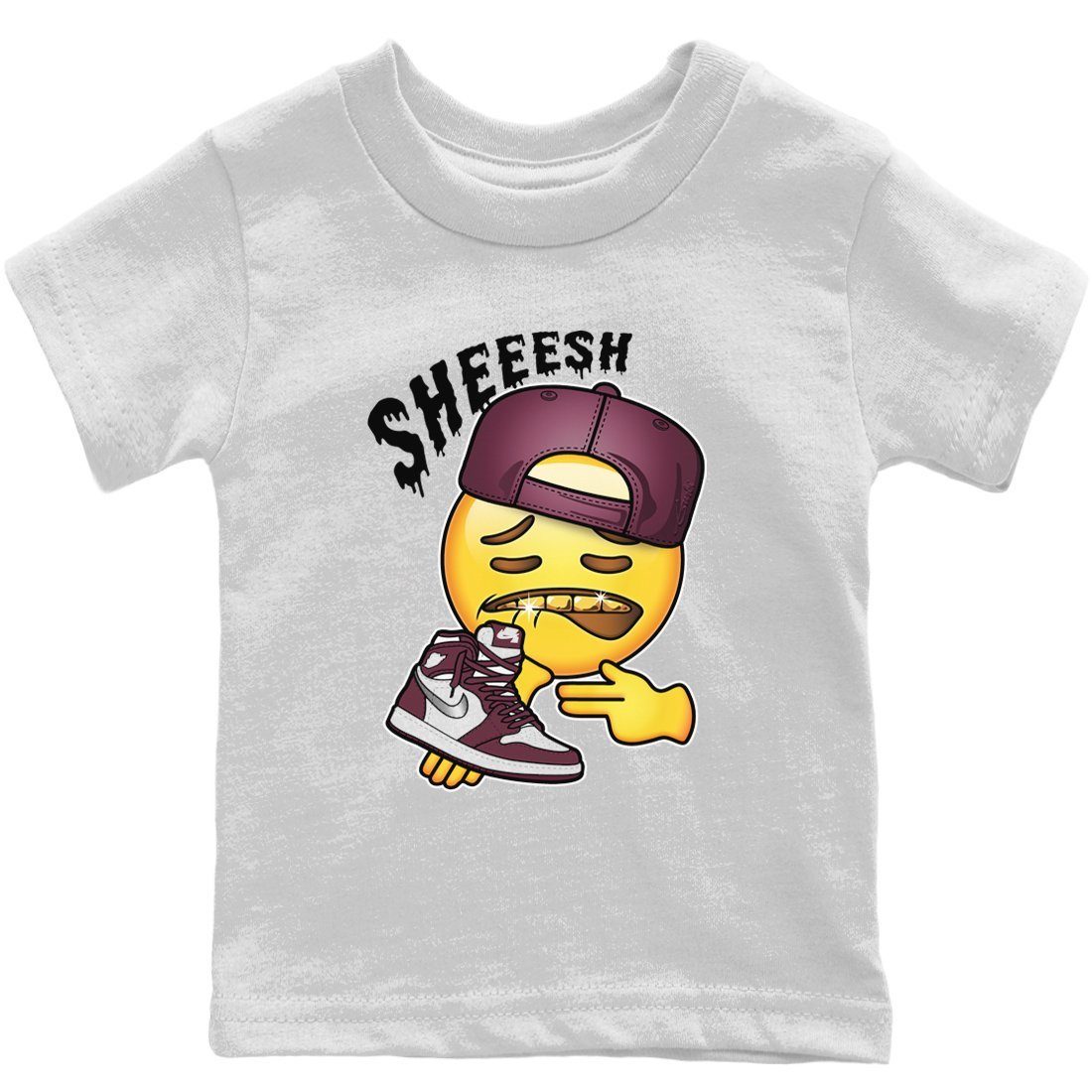 Jordan 1 Bordeaux Sneaker Matching T-Shirt Sheesh Sneaker Tees Jordan 1 Bordeaux Sneaker Release Tees Kids Shirts