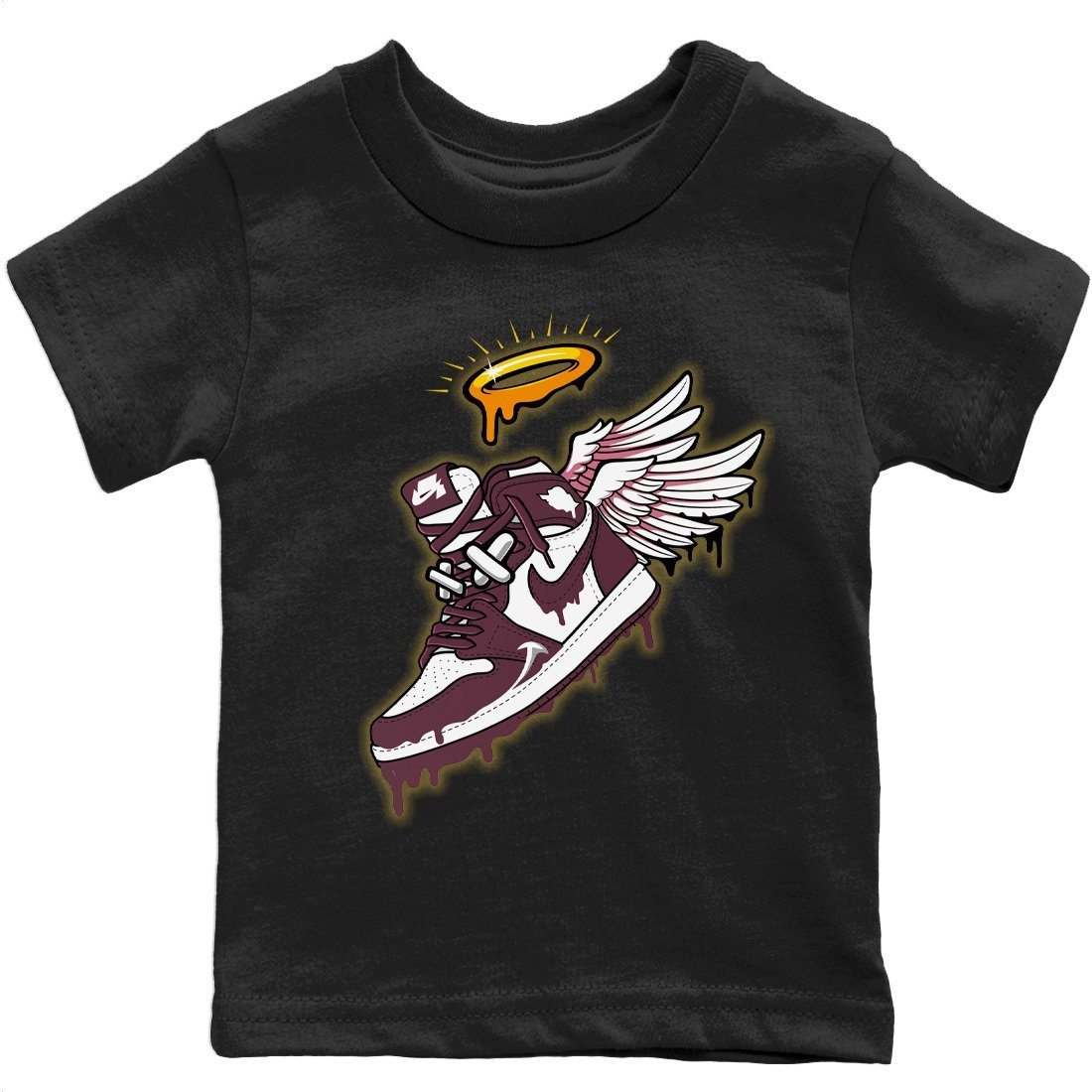 Jordan 1 Bordeaux Sneaker Matching T-Shirt Sneaker Angel Sneaker Tees Jordan 1 Bordeaux Sneaker Release Tees Kids Shirts