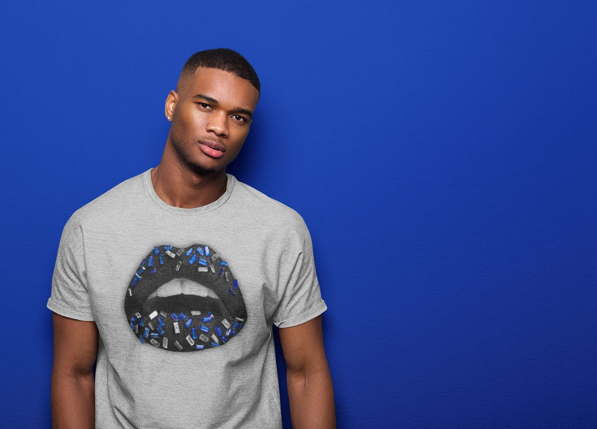 Jordan 5 Racer Blue Sneaker Matching T-Shirt Lips Jewel Sneaker Tees Jordan 5 Racer Blue Sneaker Release Tees Crew Neck Tees