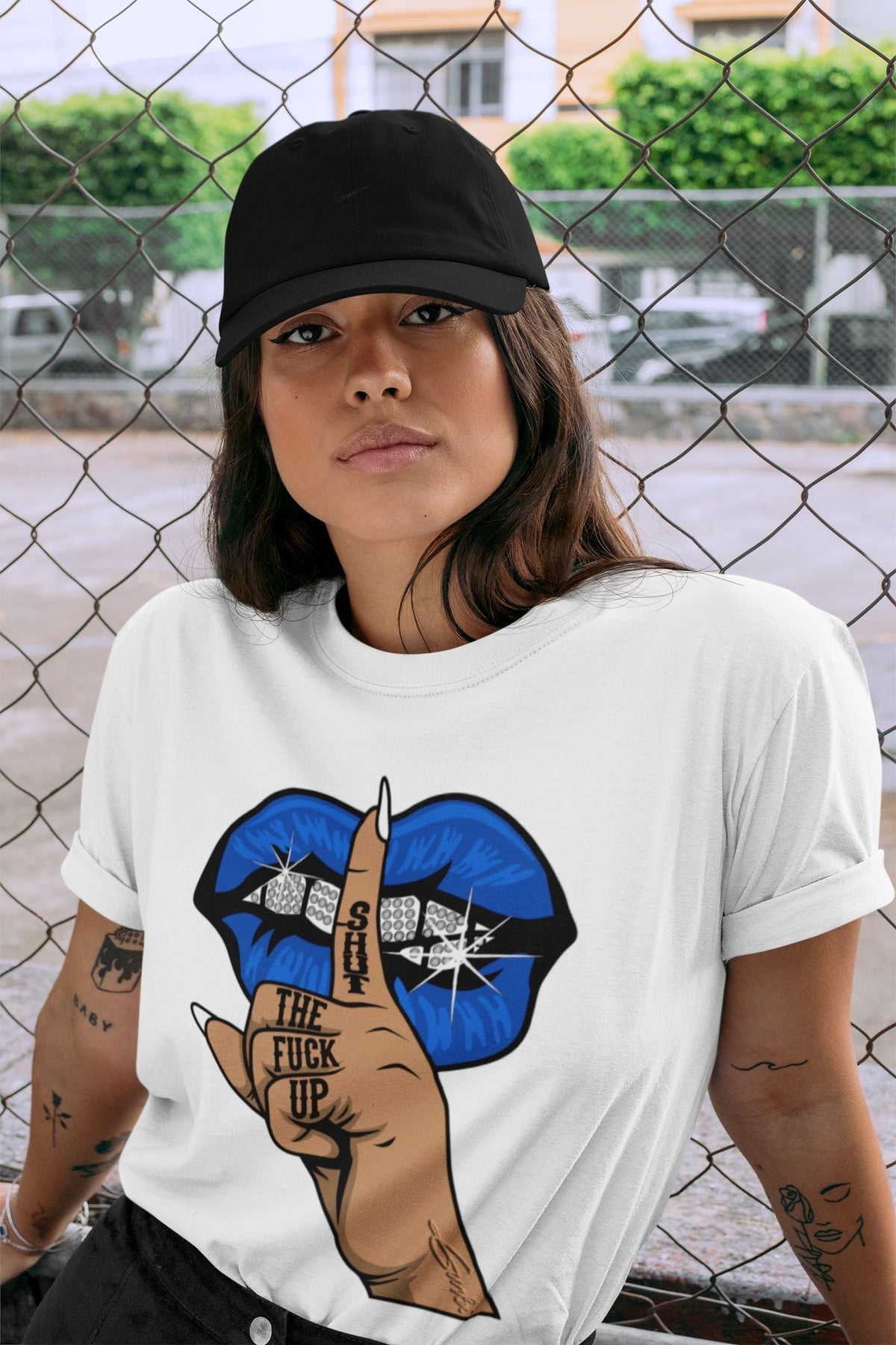 Jordan 5 Racer Blue Sneaker Matching T-Shirt Lips Hand Sneaker Tees Jordan 5 Racer Blue Sneaker Release Tees Crew Neck Tees