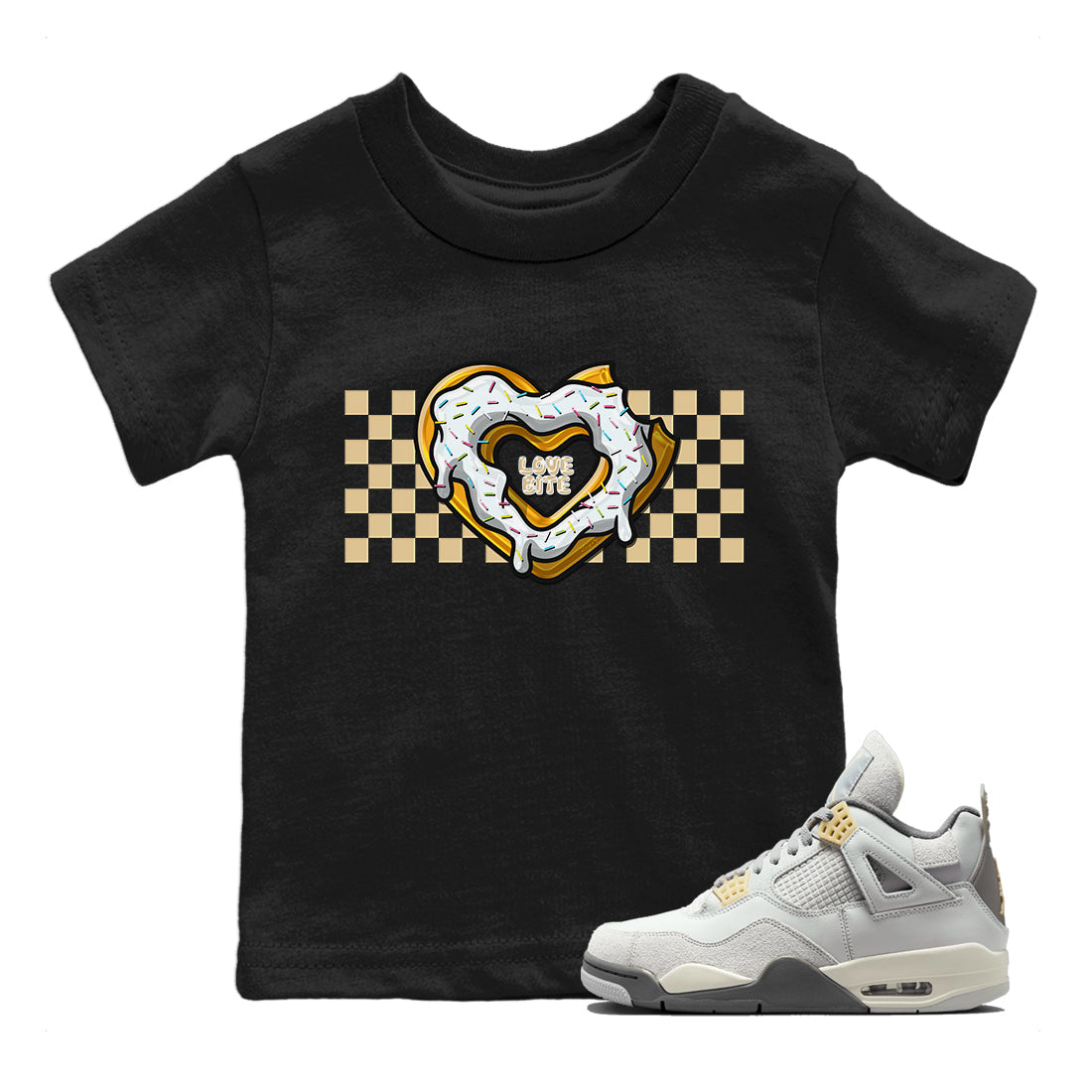 Jordan 4 Craft Sneaker Matching T-Shirt Love Bite Sneaker Tees Jordan 4 Craft Sneaker Release Tees Kids Shirts