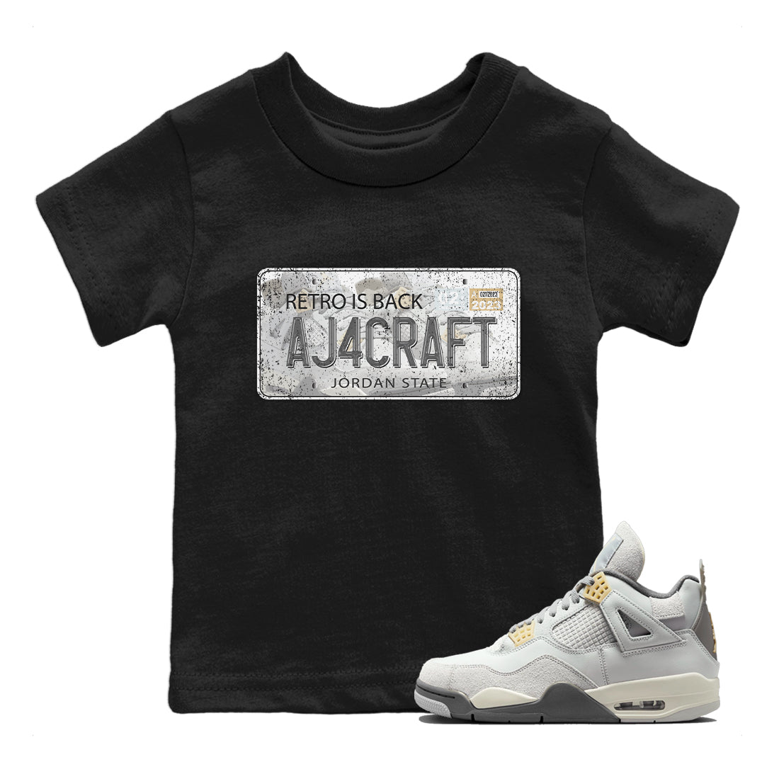 Jordan 4 Craft Sneaker Matching T-Shirt Jordan Plate Sneaker Tees Jordan 4 Craft Sneaker Release Tees Kids Shirts