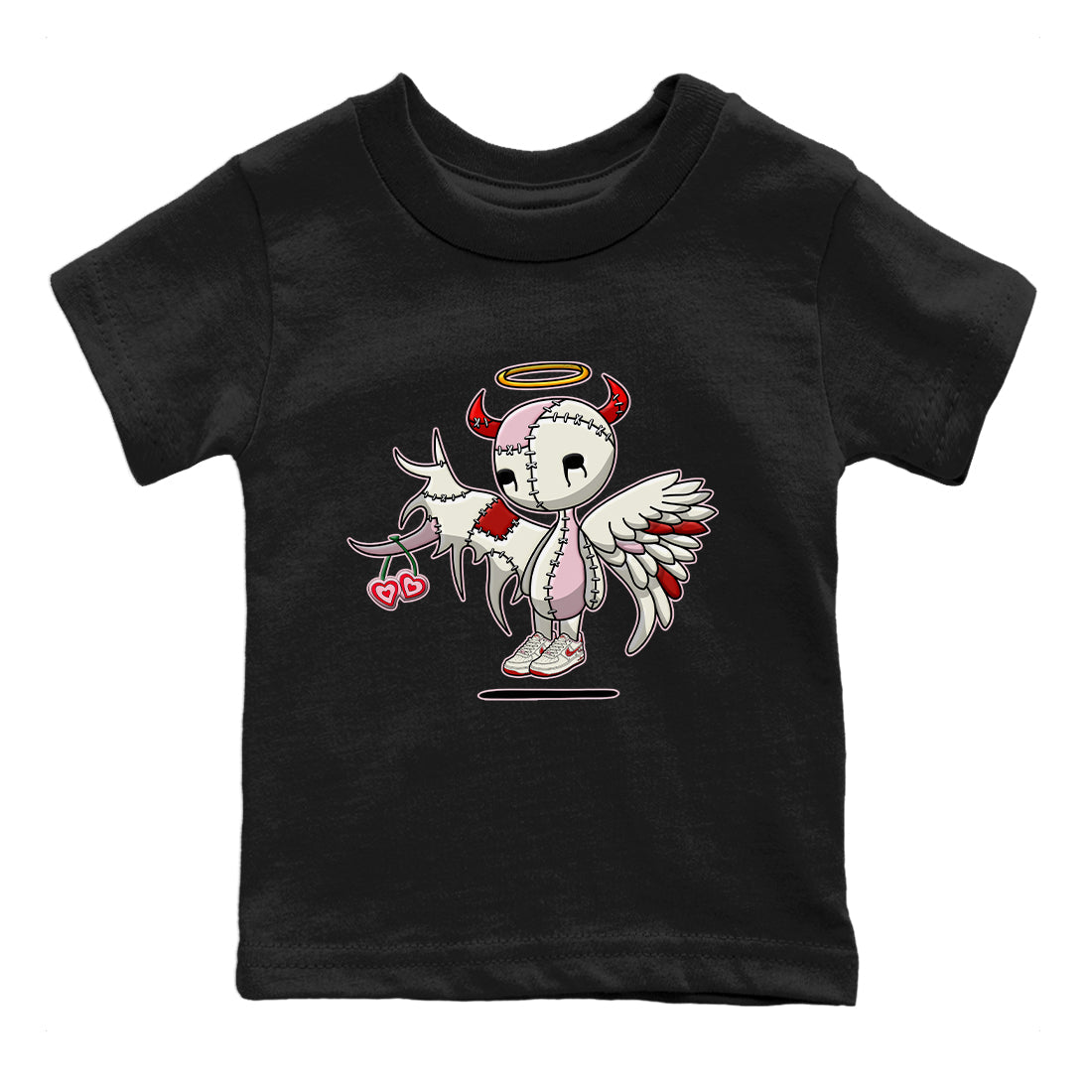 Air Force 1 Valentines Day Sneaker Match Tees Devil Angel Sneaker Tees Air Force 1 Valentines Day Jordan to match sneaker T-Shirt Kids Shirts