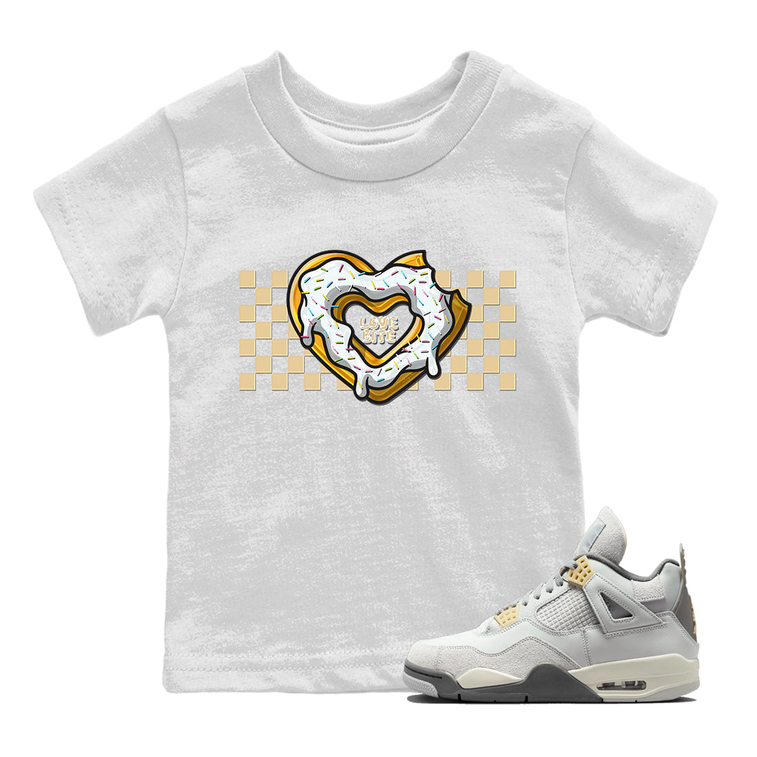 Jordan 4 Craft Sneaker Matching T-Shirt Love Bite Sneaker Tees Jordan 4 Craft Sneaker Release Tees Kids Shirts