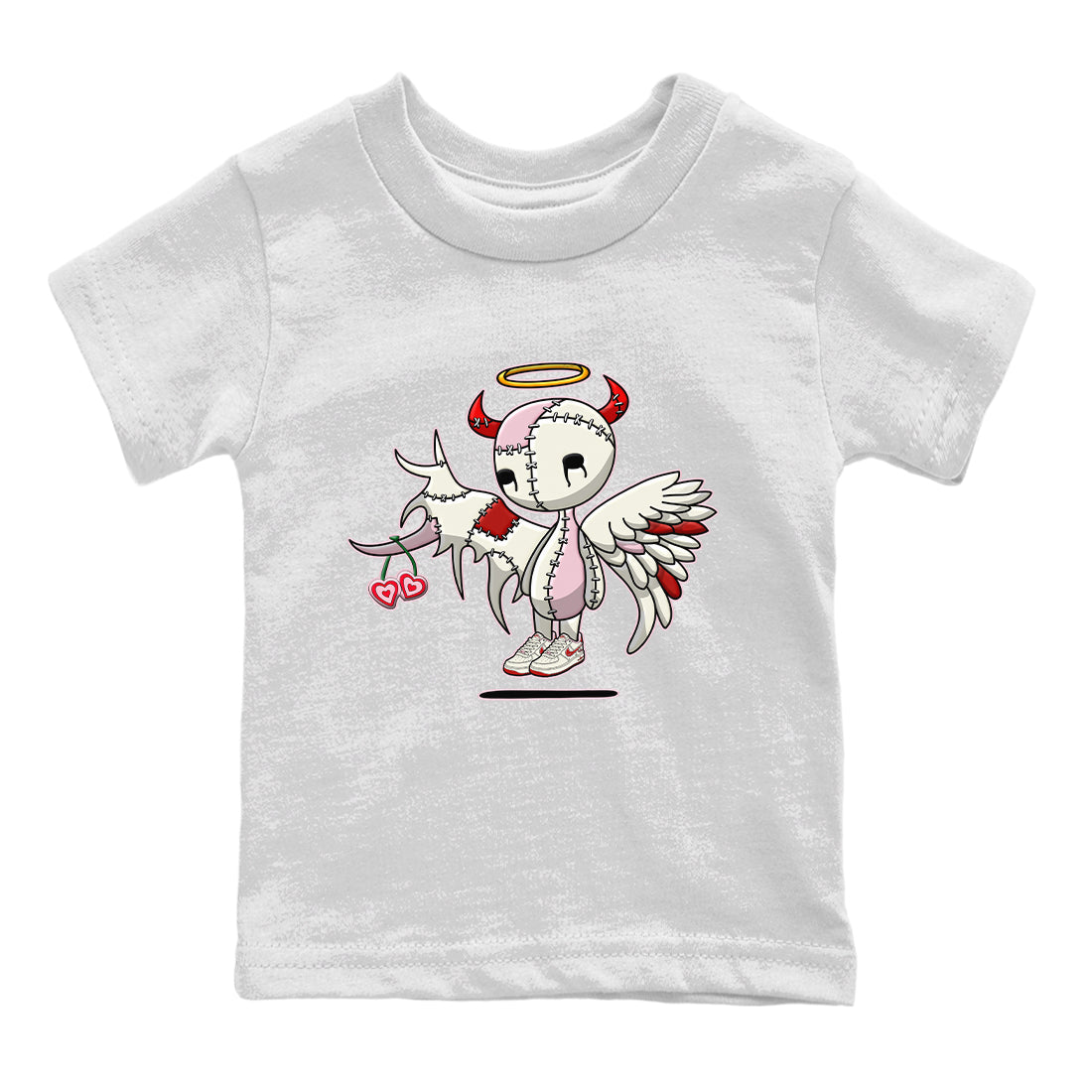 Air Force 1 Valentines Day Sneaker Match Tees Devil Angel Sneaker Tees Air Force 1 Valentines Day Jordan to match sneaker T-Shirt Kids Shirts