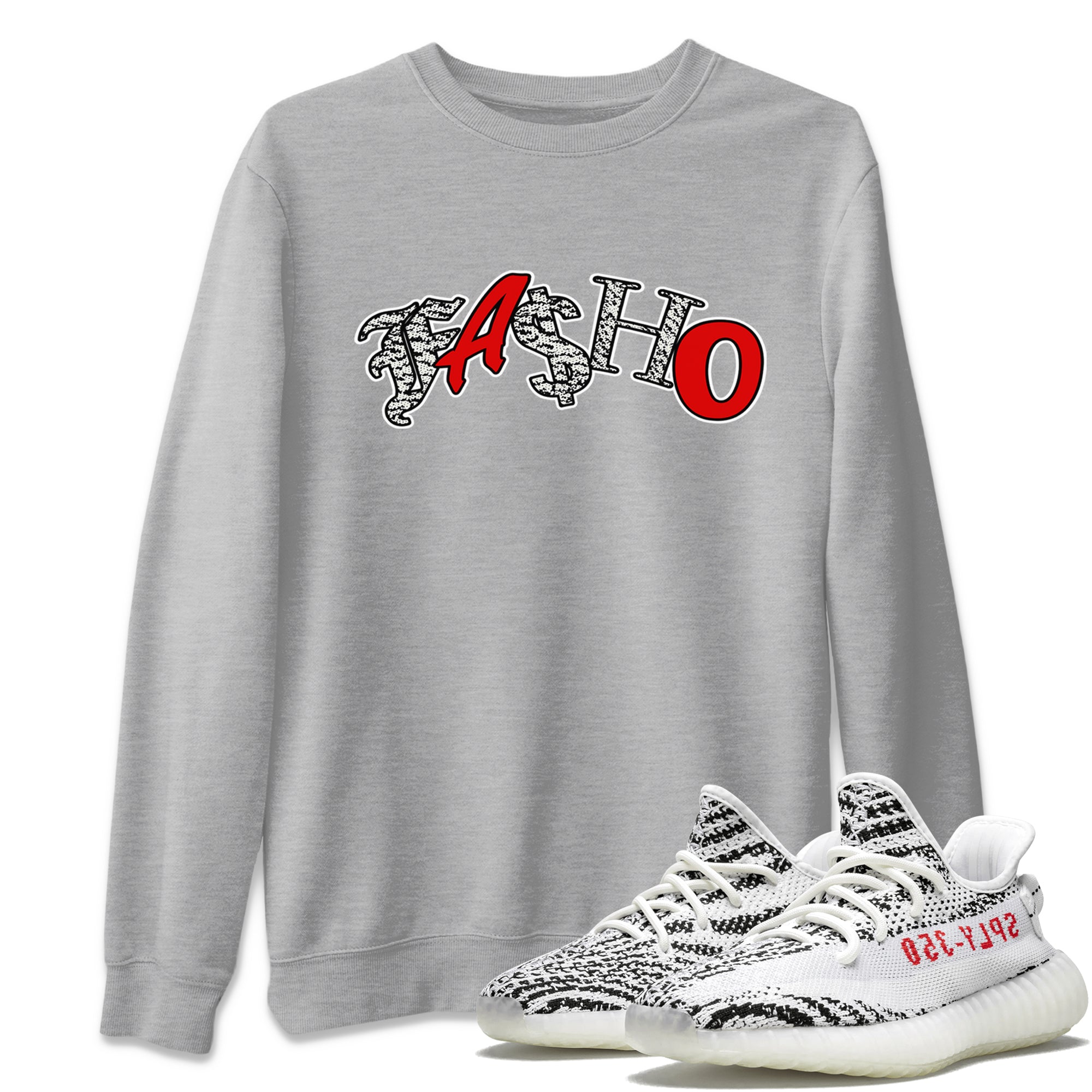 Yeezy 350 Zebra Sneaker Match Tees Fasho Streetwear Sneaker Shirt Yeezy Boost 350 V2 Zebra Sneaker Release Tees Unisex Shirts Heather Grey 1