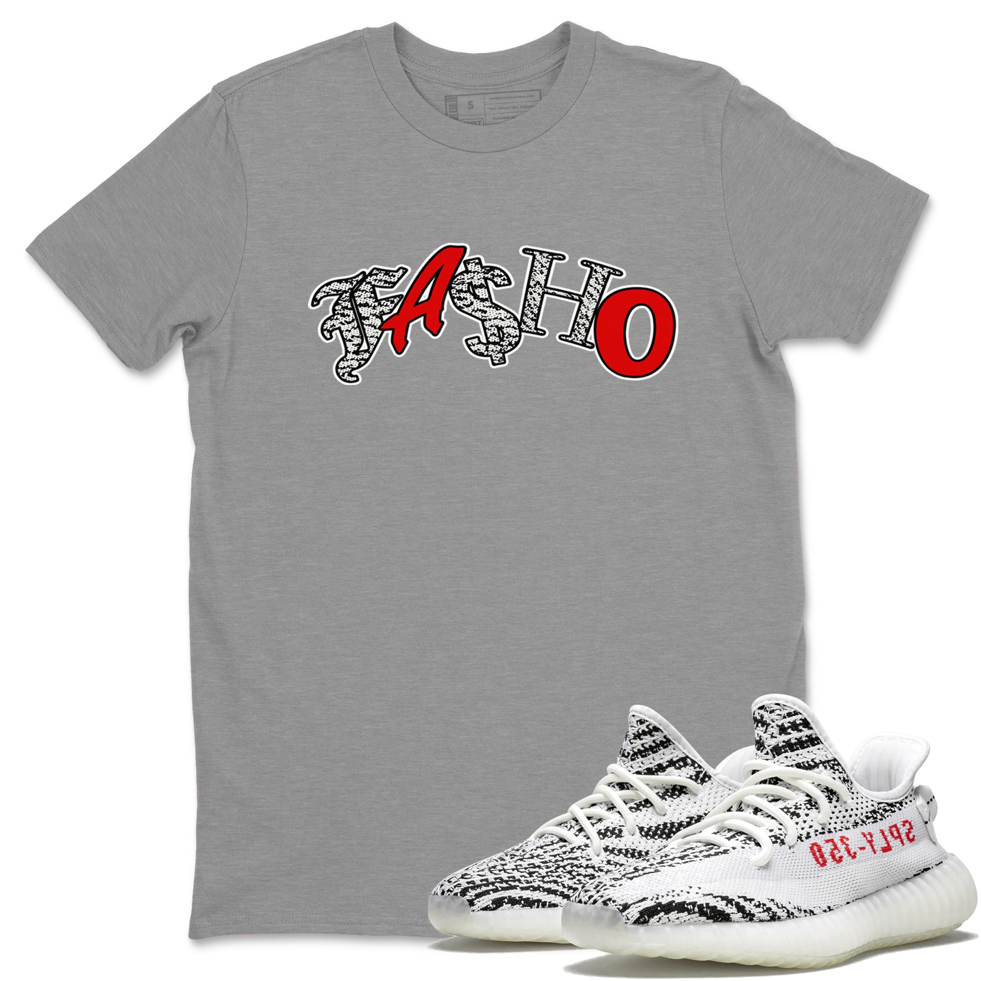 Yeezy 350 Zebra Sneaker Match Tees Fasho Streetwear Sneaker Shirt Yeezy Boost 350 V2 Zebra Sneaker Release Tees Unisex Shirts Heather Grey 1