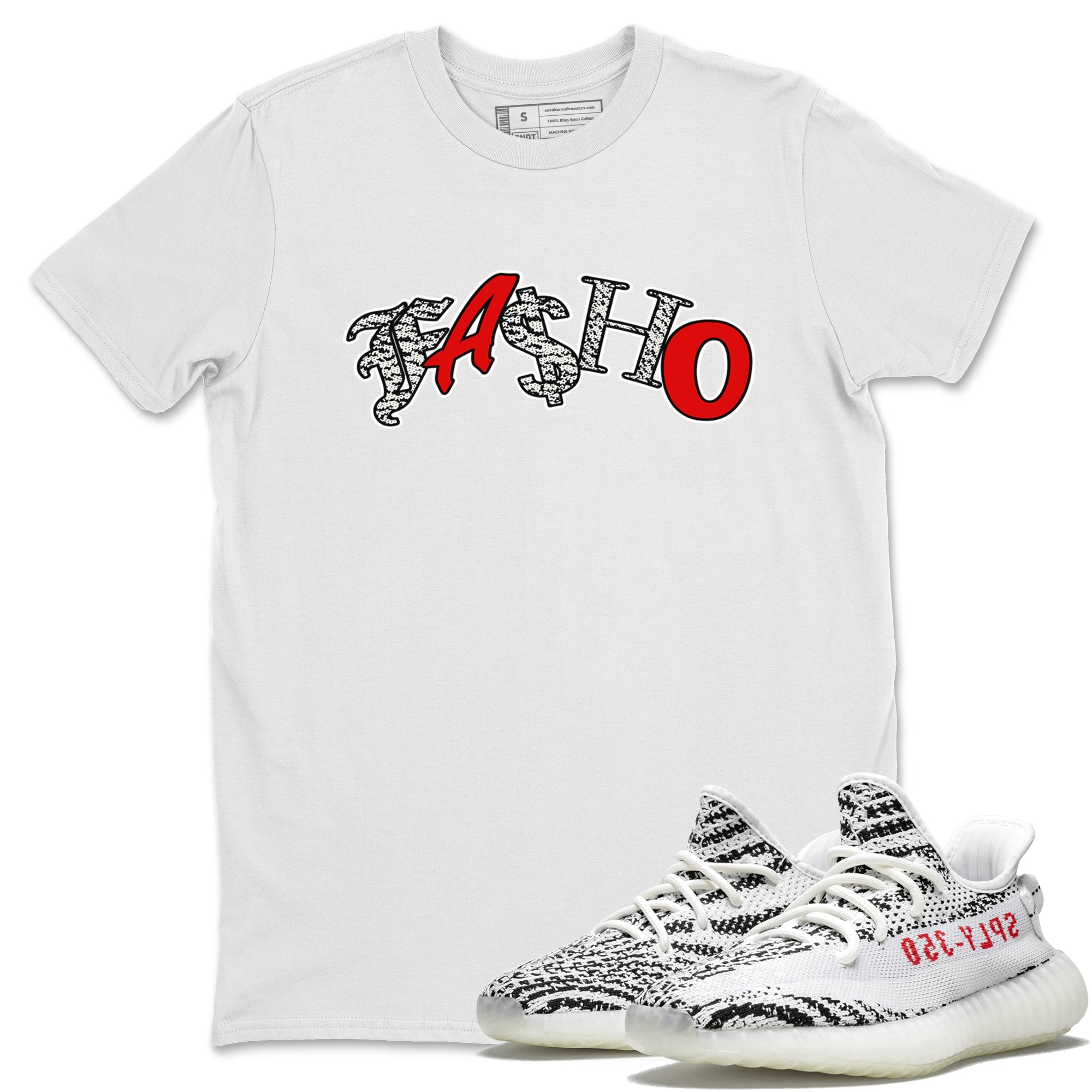 Yeezy 350 Zebra Sneaker Match Tees Fasho Streetwear Sneaker Shirt Yeezy Boost 350 V2 Zebra Sneaker Release Tees Unisex Shirts White 2