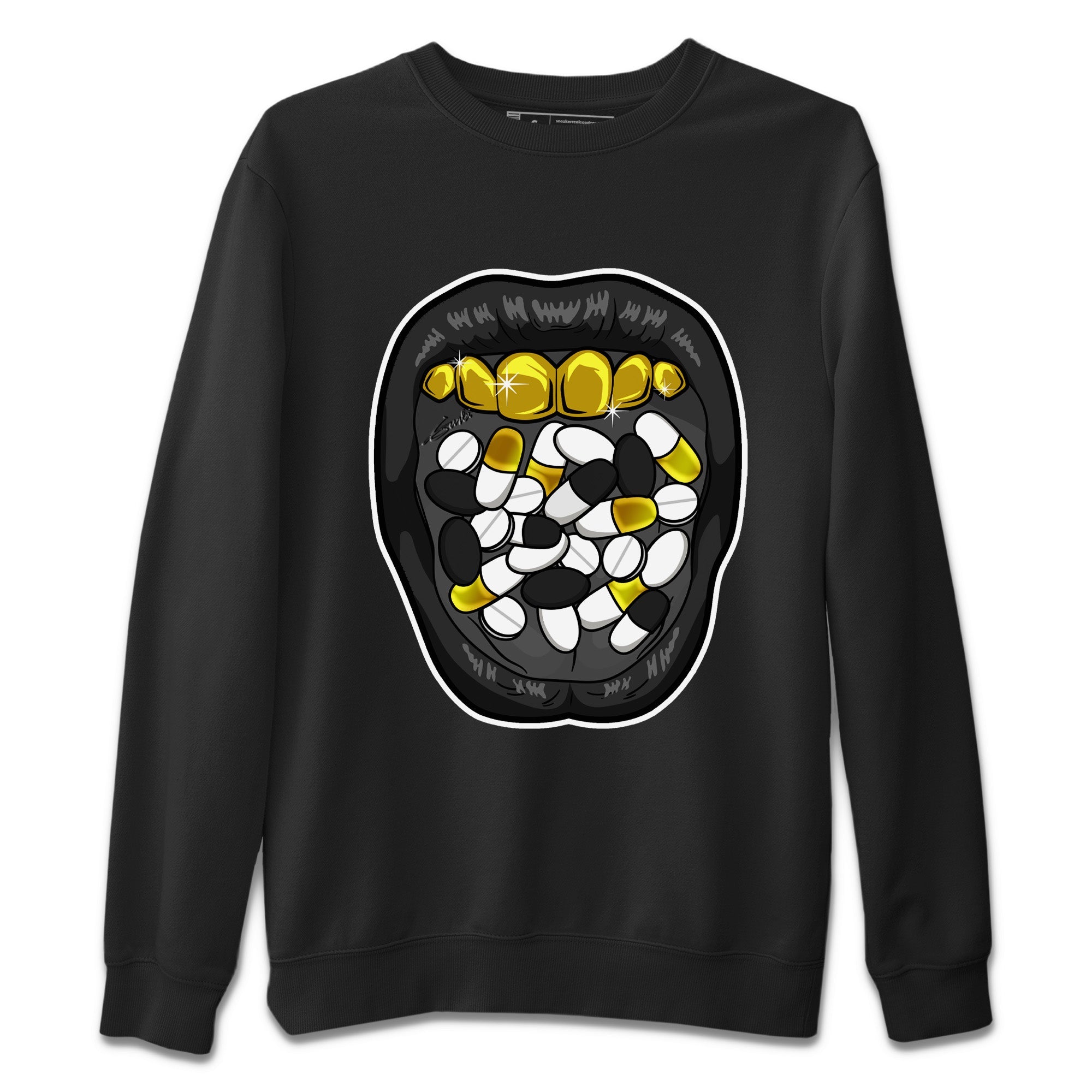 Jordan 12 Black Taxi Sneaker Matching T-Shirt Acid Lips Sneaker Tees Jordan 12 Black Taxi Sneaker Release Tees Crew Neck Tees